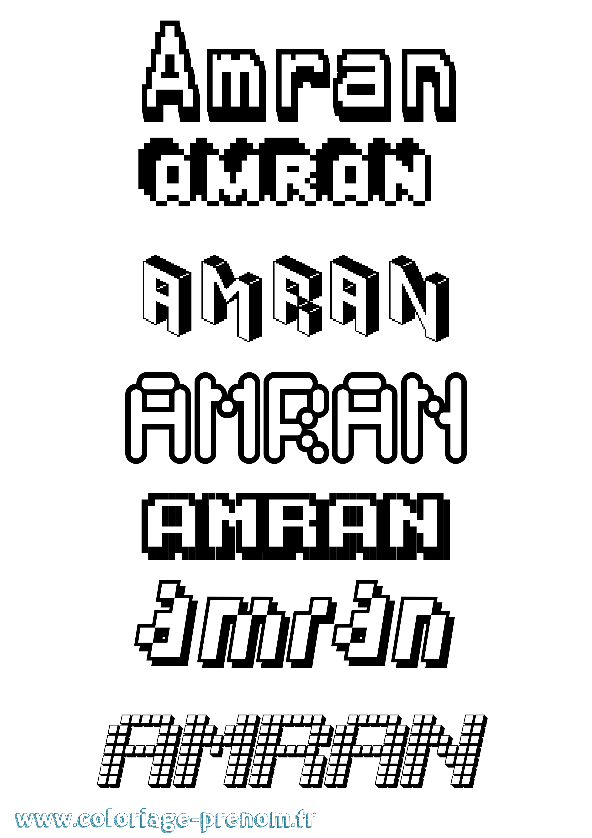 Coloriage Amran Pixel Coloriage prénom Amran Pixel