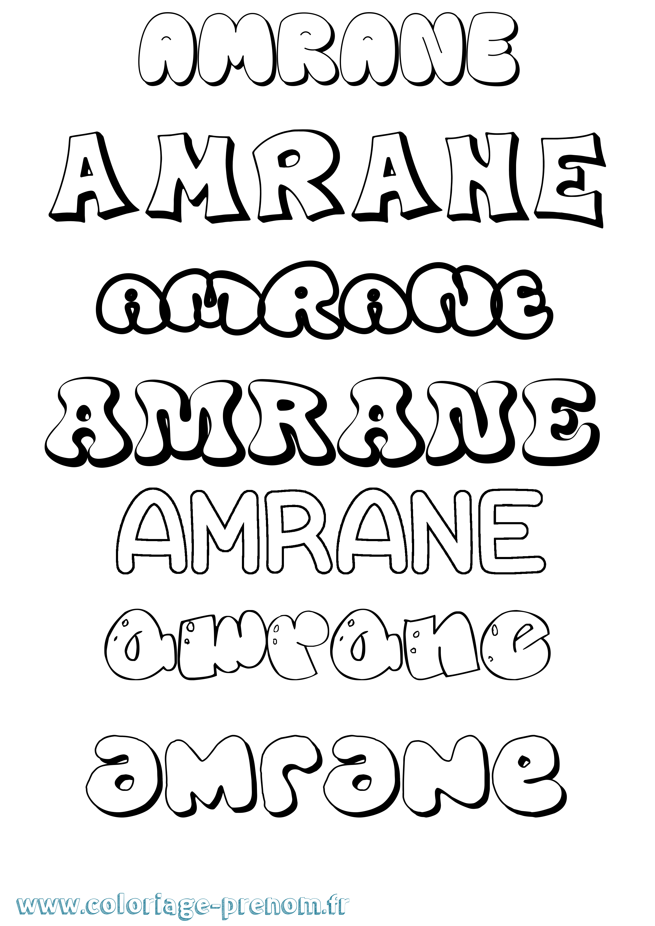 Coloriage Amrane Bubble Coloriage prénom Amrane Bubble