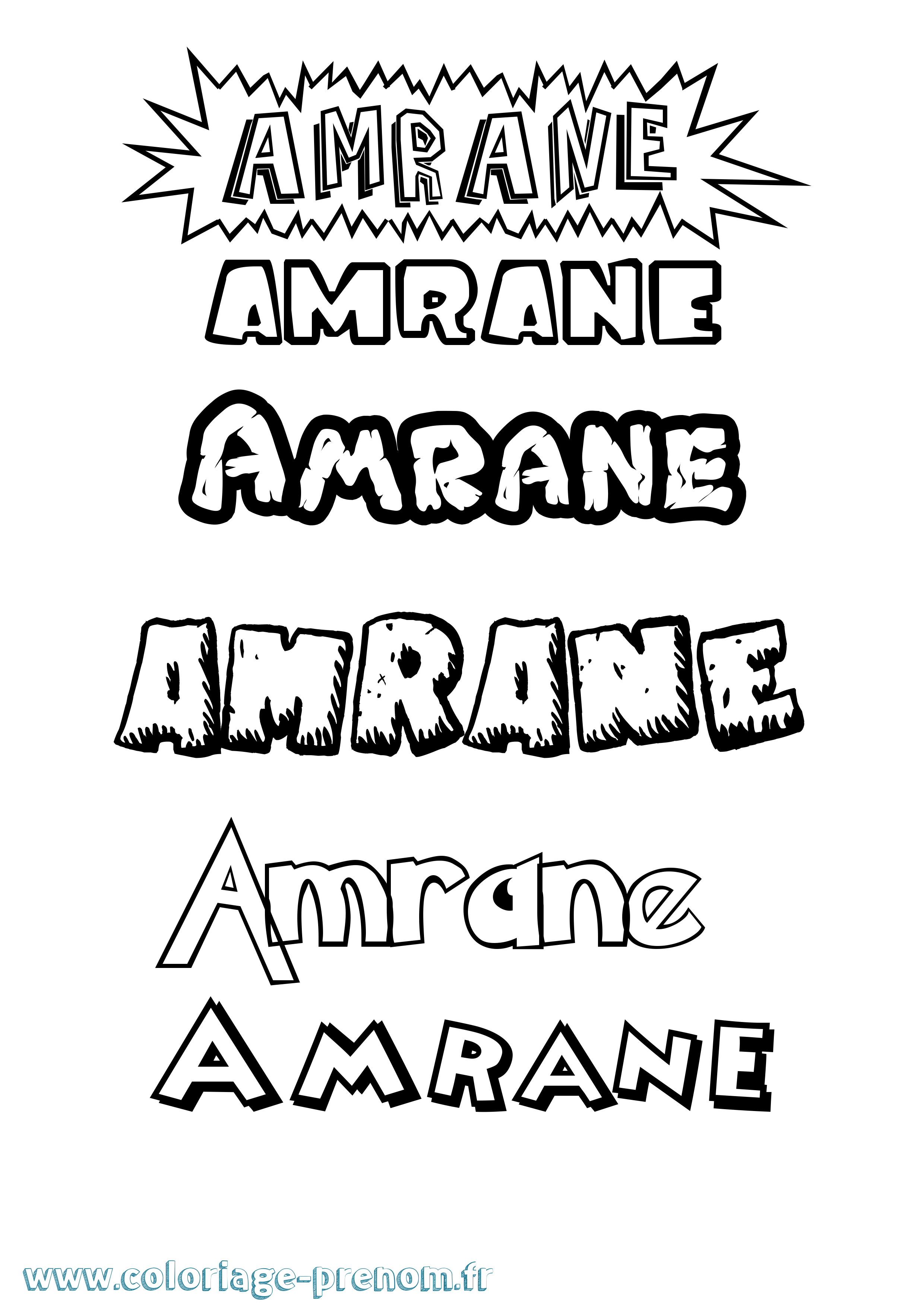 Coloriage Amrane Dessin Animé Coloriage prénom Amrane Dessin Animé