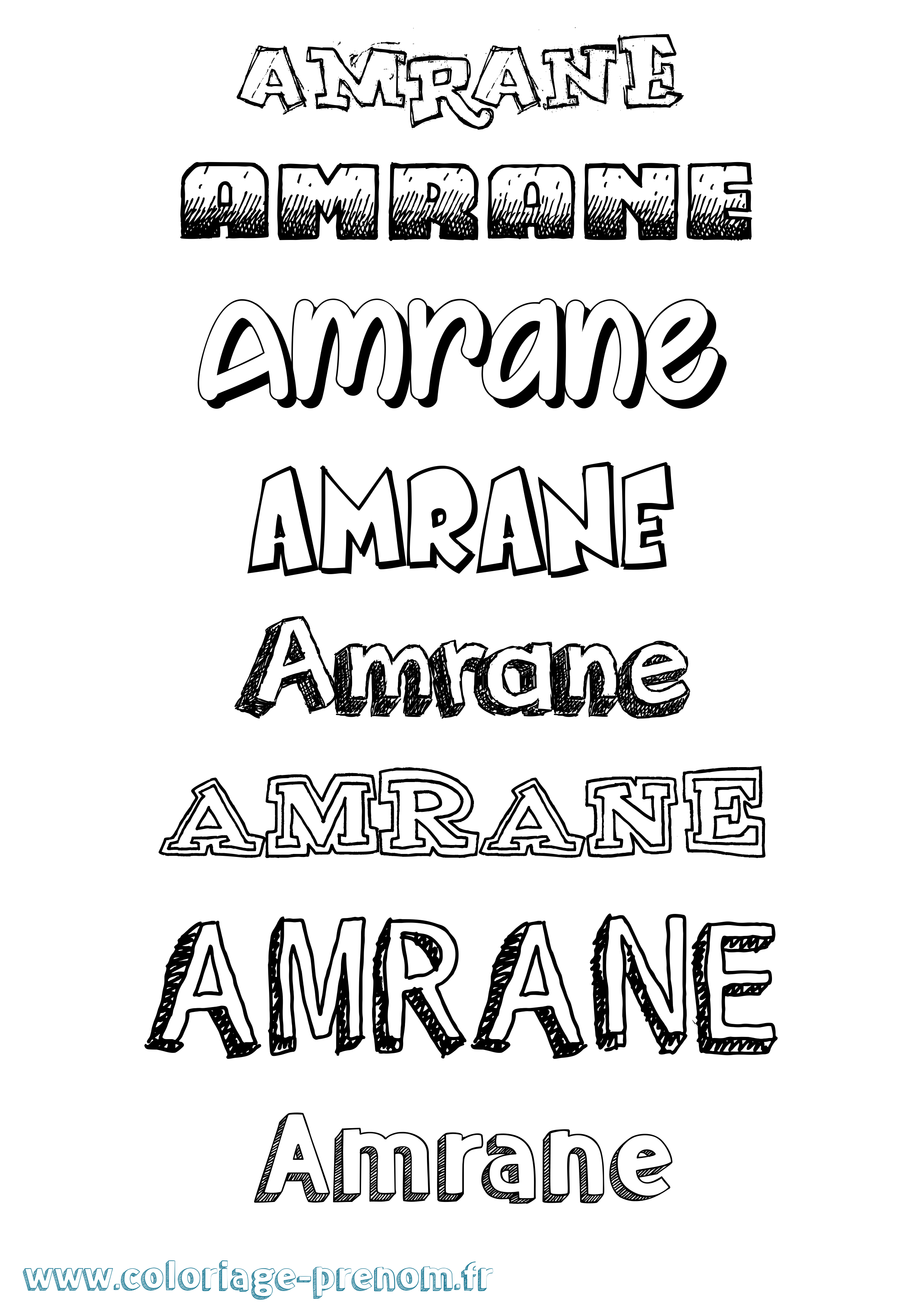 Coloriage Amrane Dessiné Coloriage prénom Amrane Dessiné