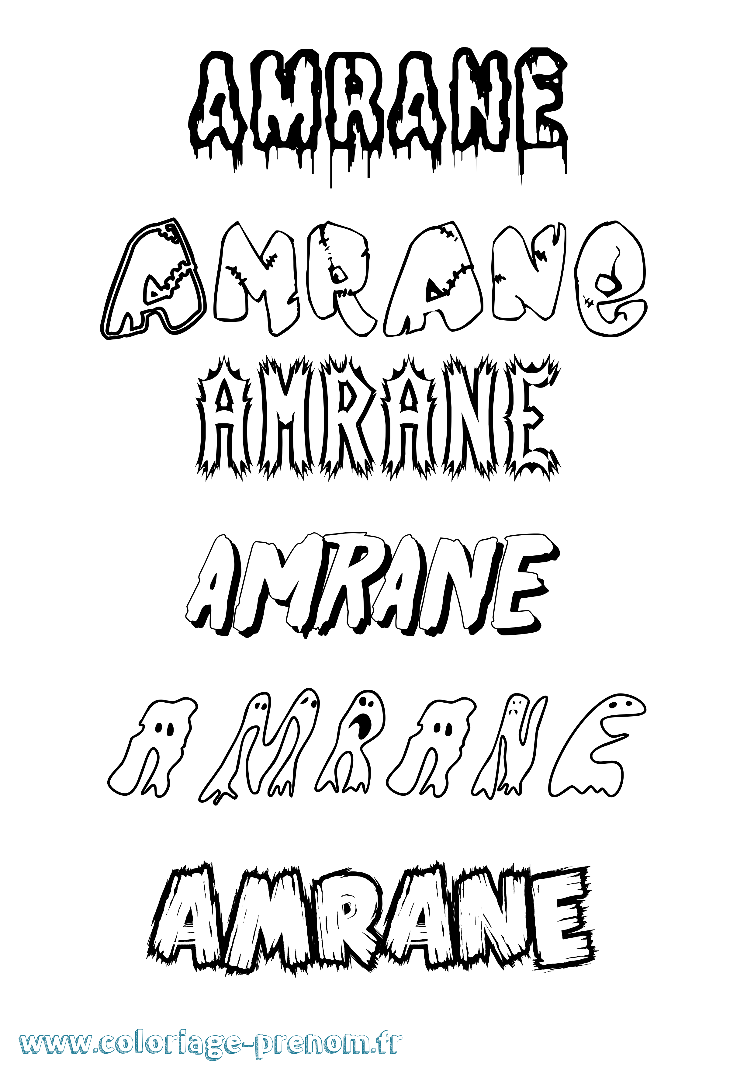 Coloriage Amrane Frisson Coloriage prénom Amrane Frisson