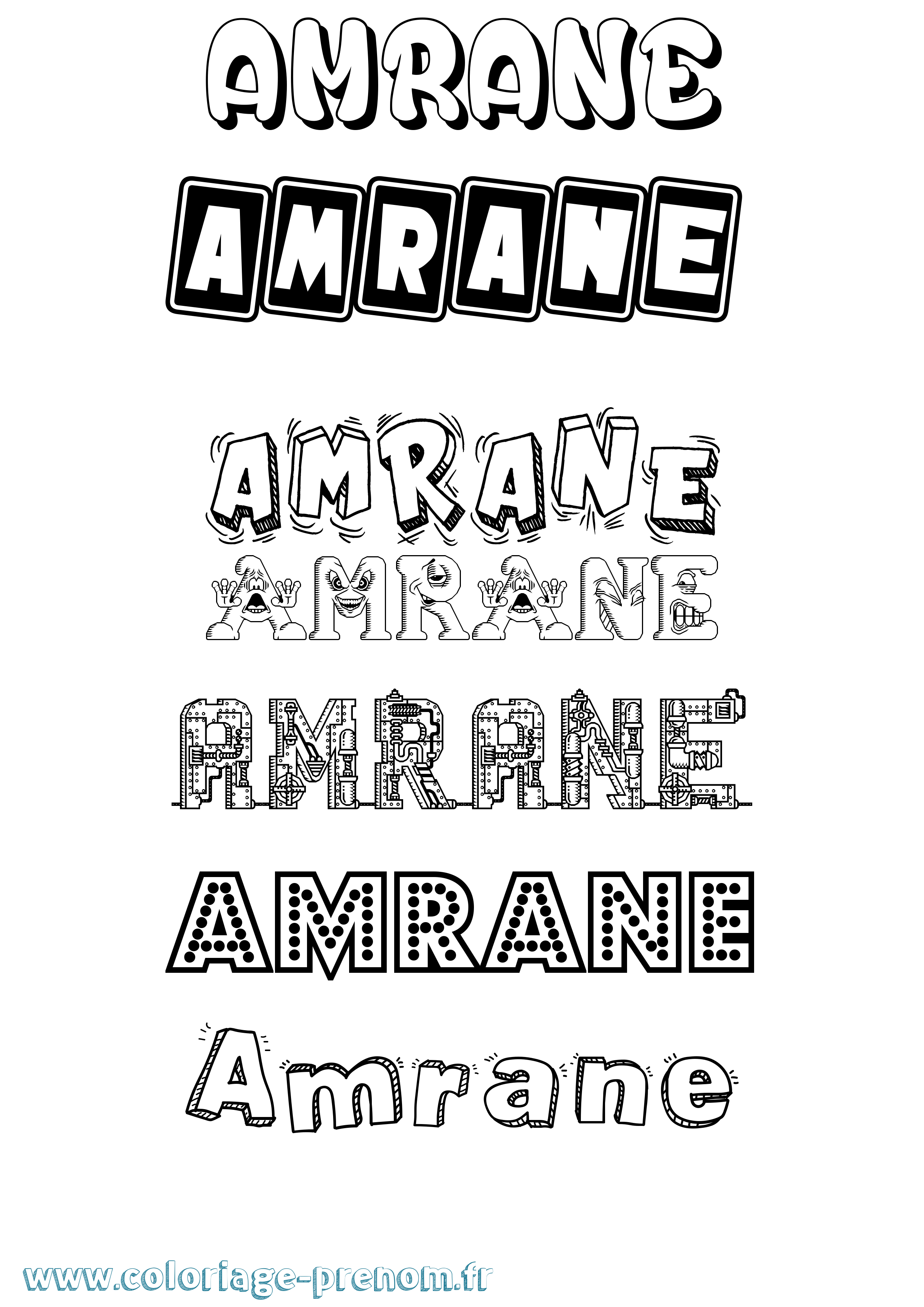Coloriage Amrane Fun Coloriage prénom Amrane Fun
