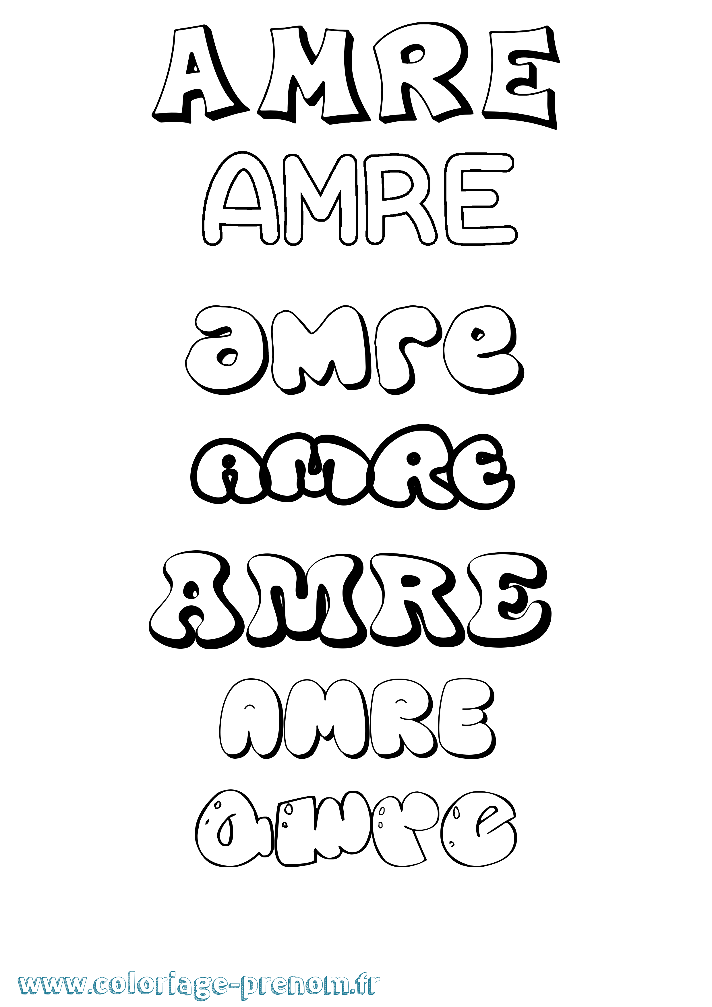Coloriage Amre Bubble Coloriage prénom Amre Bubble