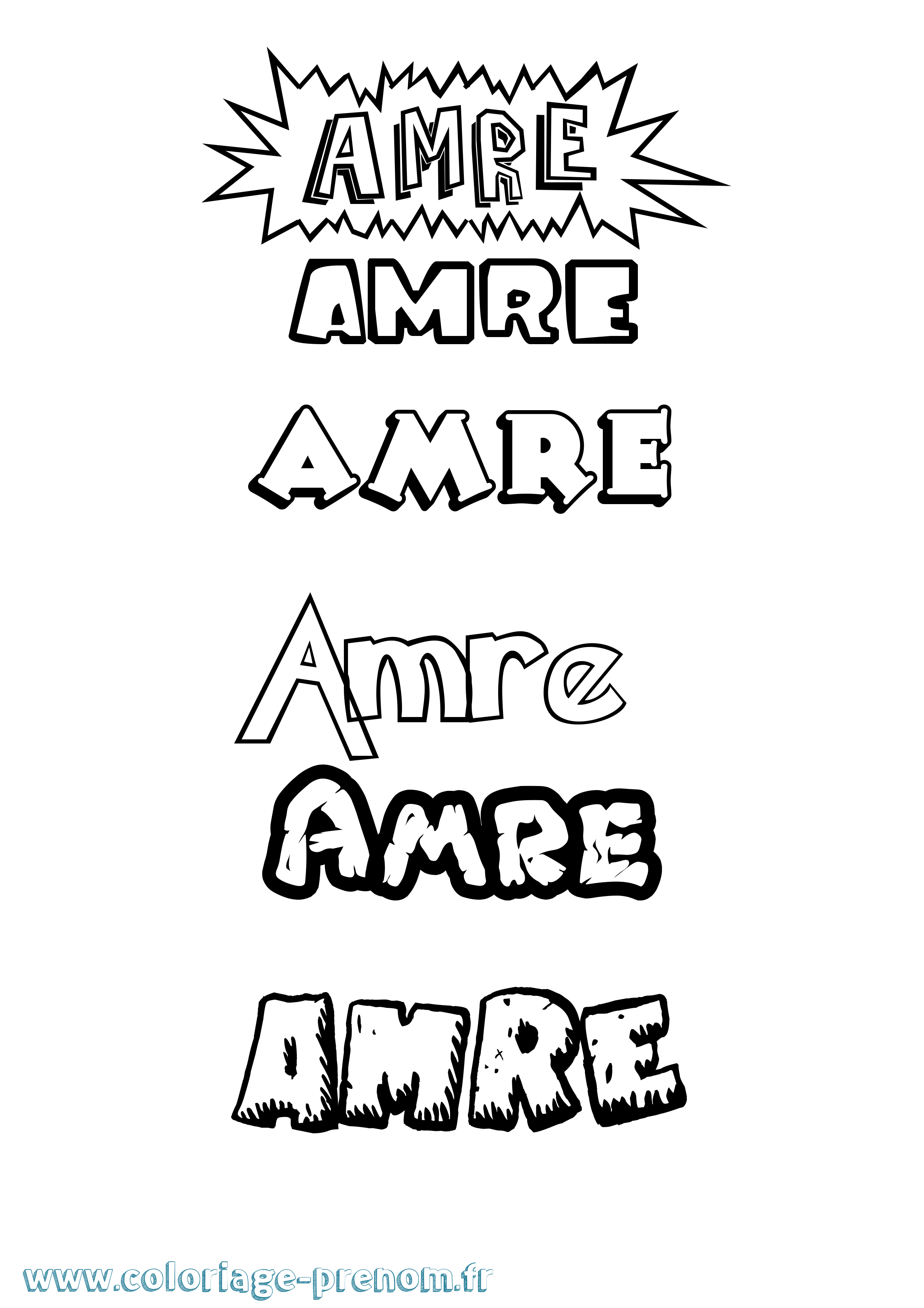 Coloriage Amre Dessin Animé Coloriage prénom Amre Dessin Animé