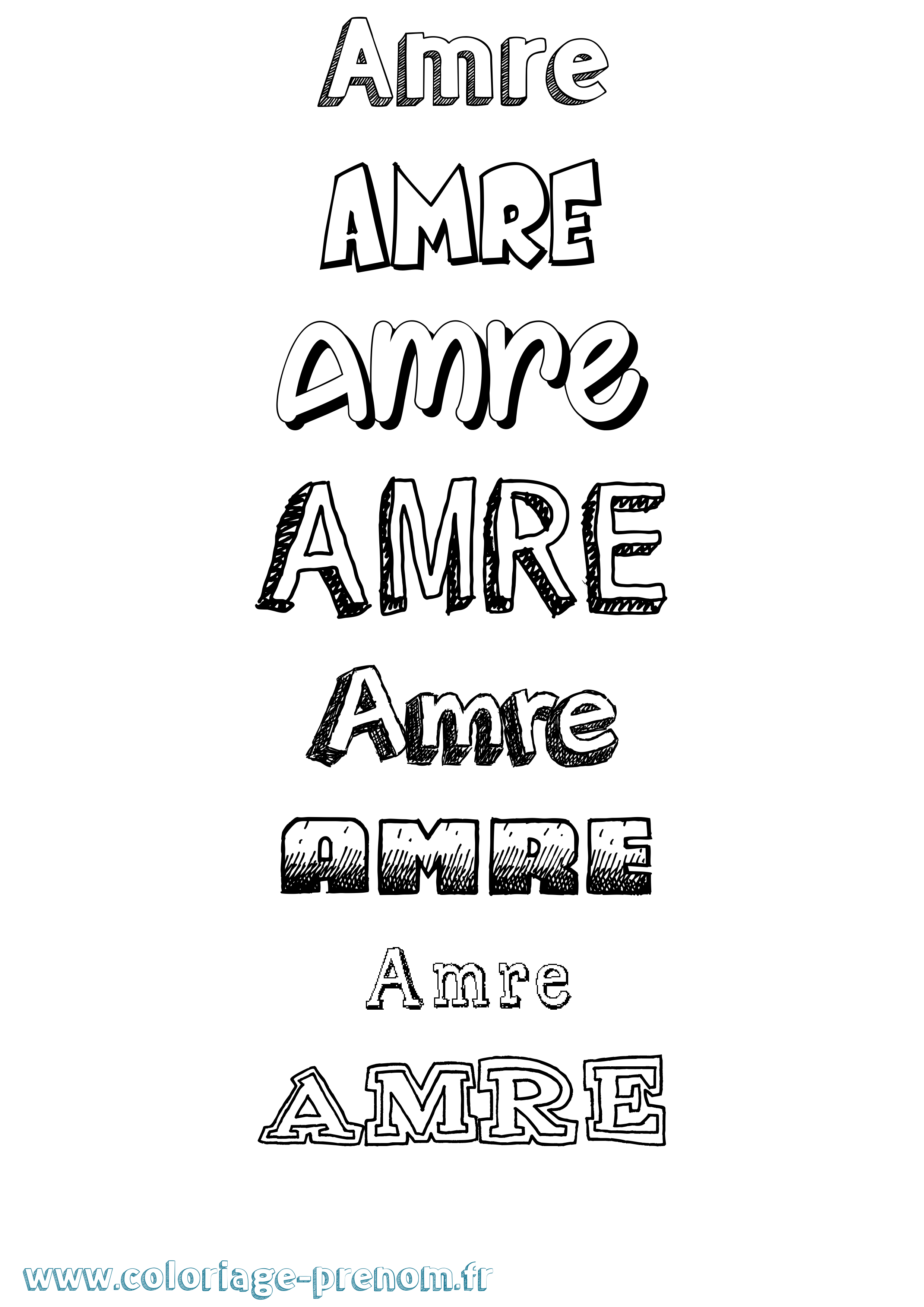 Coloriage Amre Dessiné Coloriage prénom Amre Dessiné