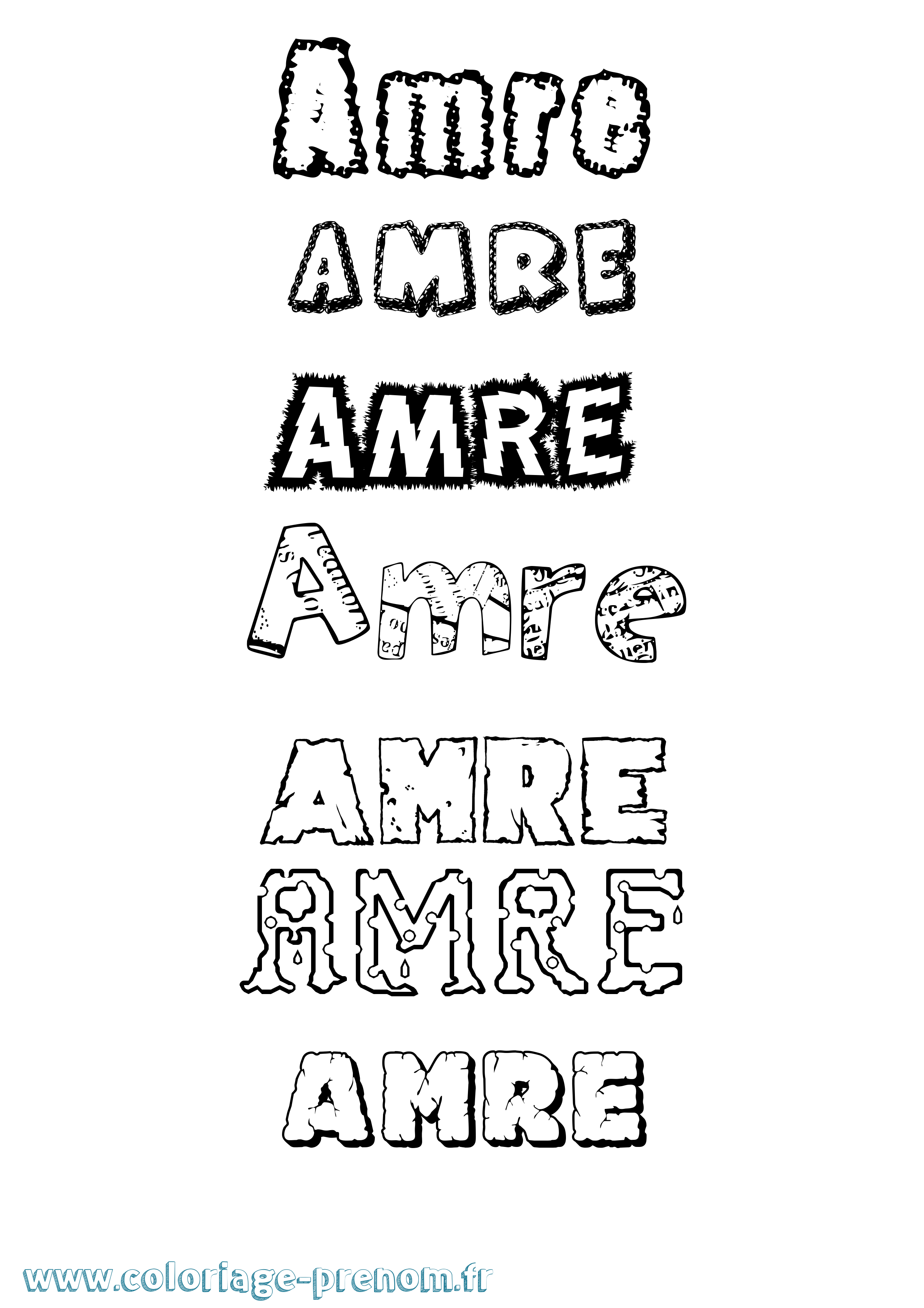 Coloriage Amre Destructuré Coloriage prénom Amre Destructuré