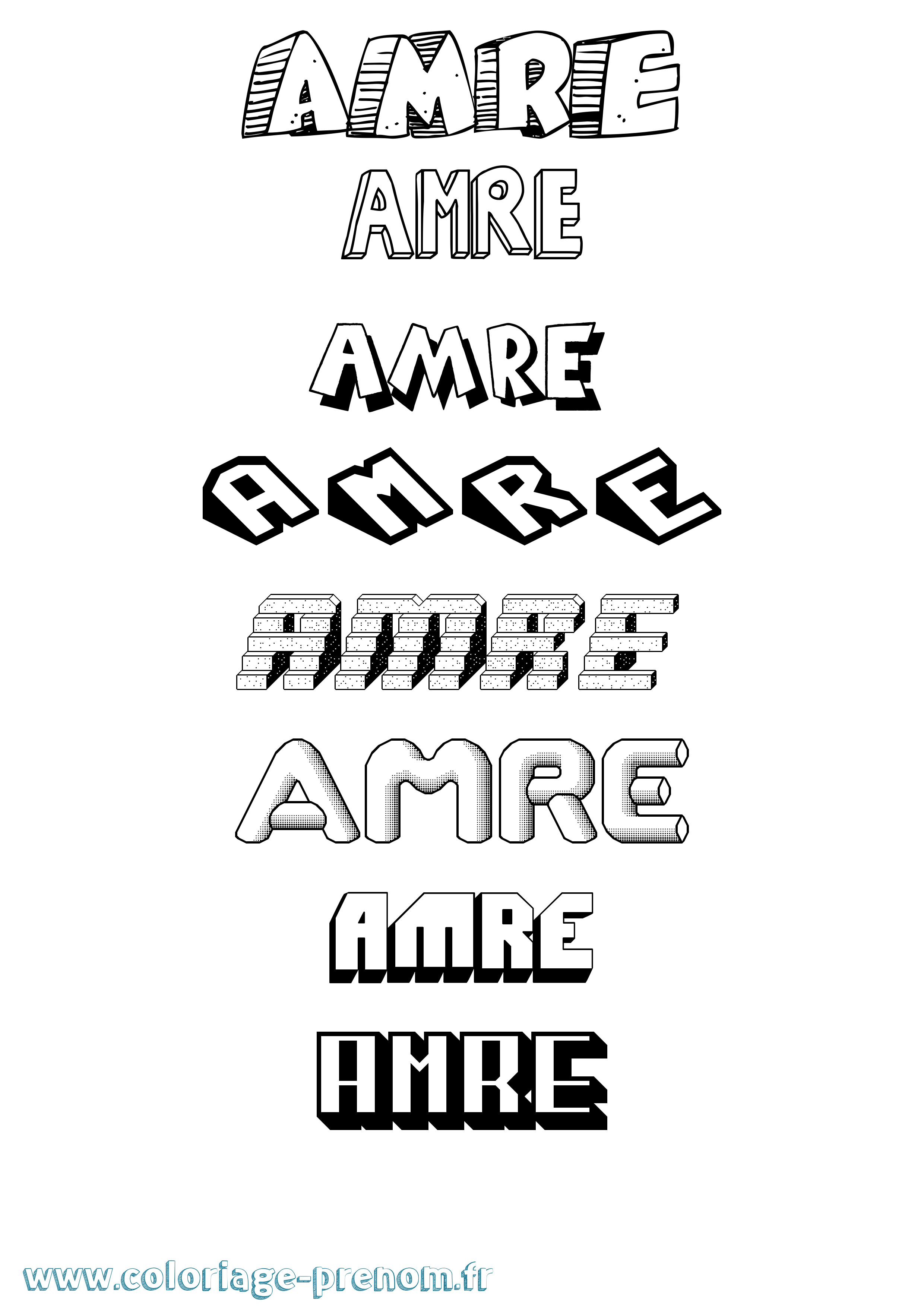 Coloriage Amre Effet 3D Coloriage prénom Amre Effet 3D