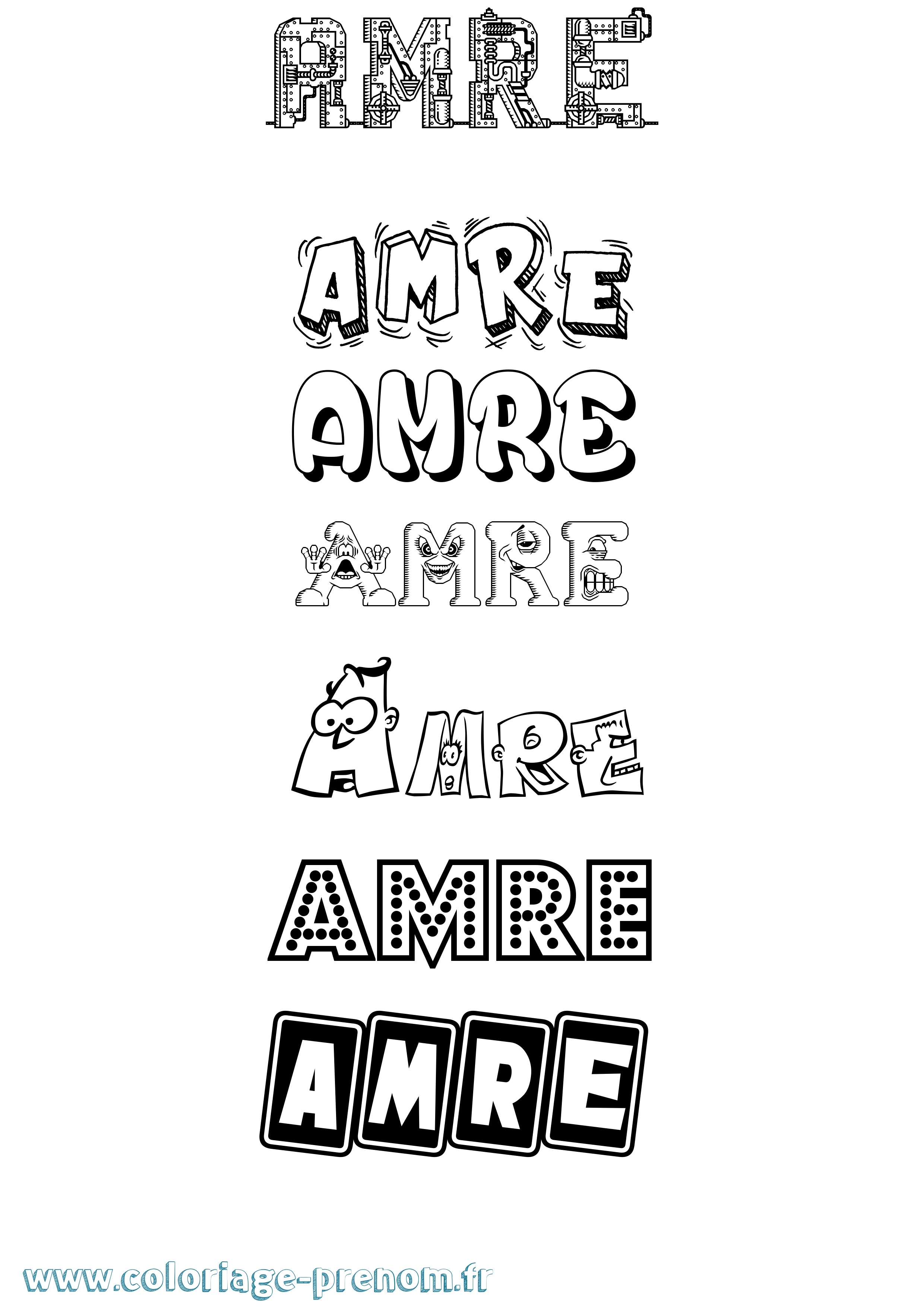 Coloriage Amre Fun Coloriage prénom Amre Fun