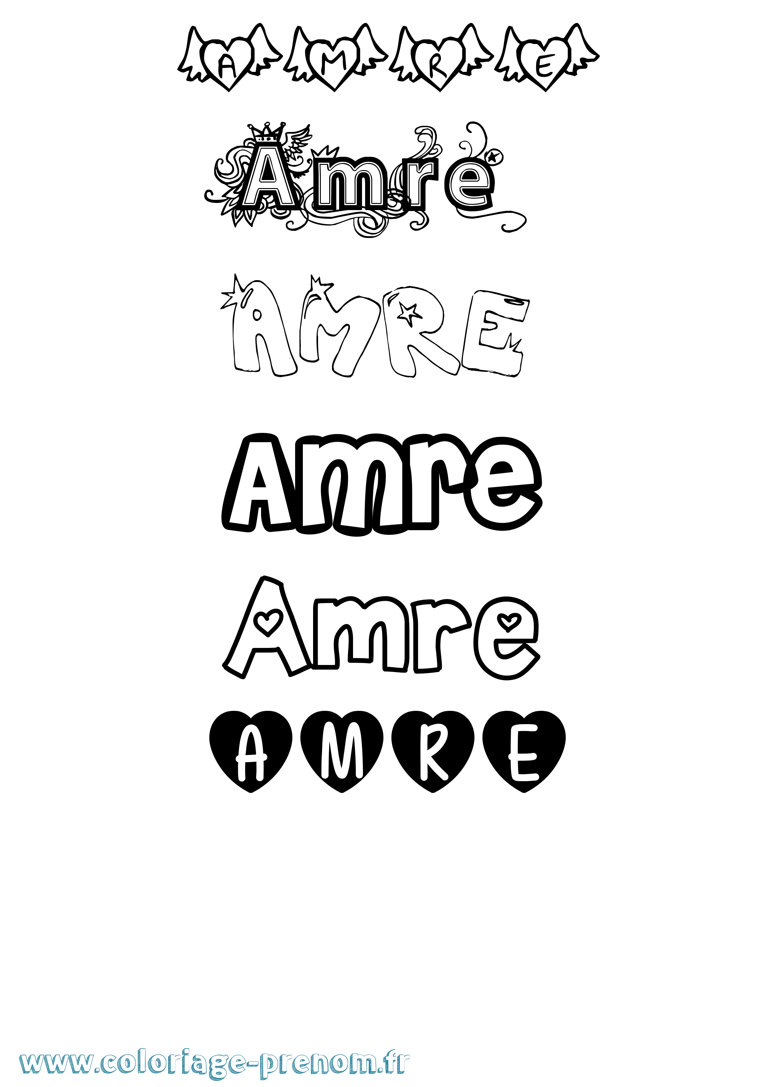 Coloriage Amre Girly Coloriage prénom Amre Girly