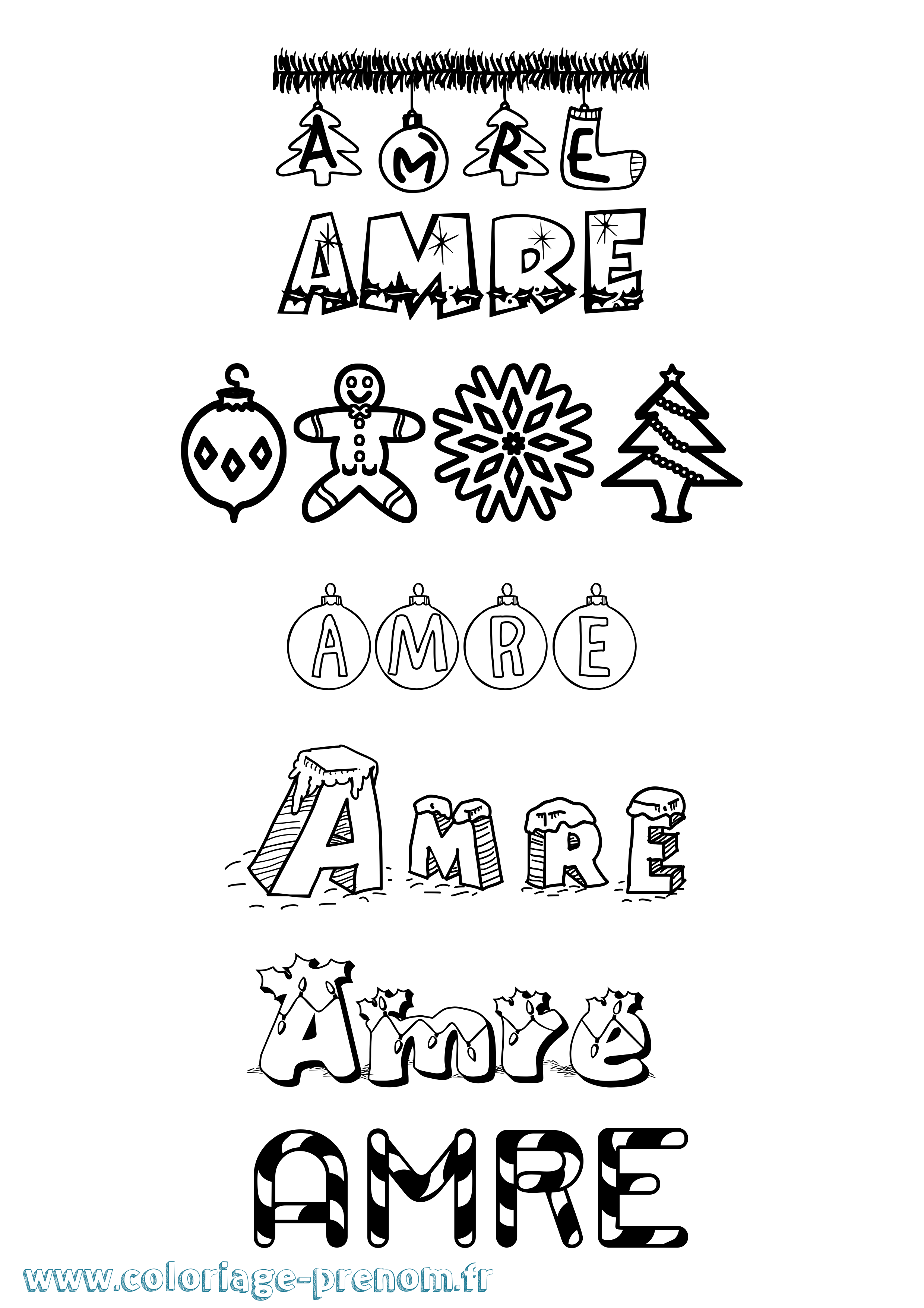 Coloriage Amre Noël Coloriage prénom Amre Noël