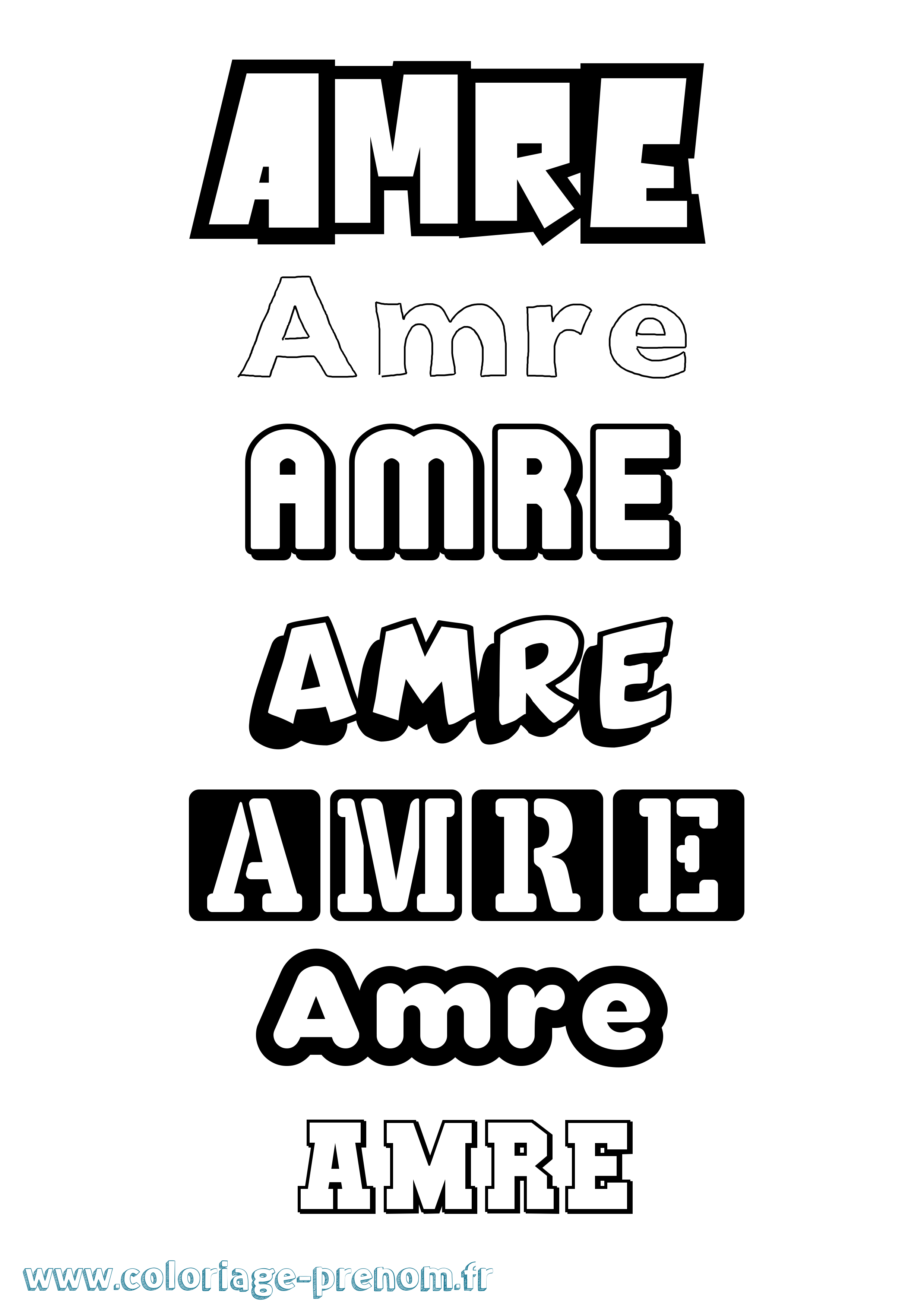 Coloriage prénom Amre Simple