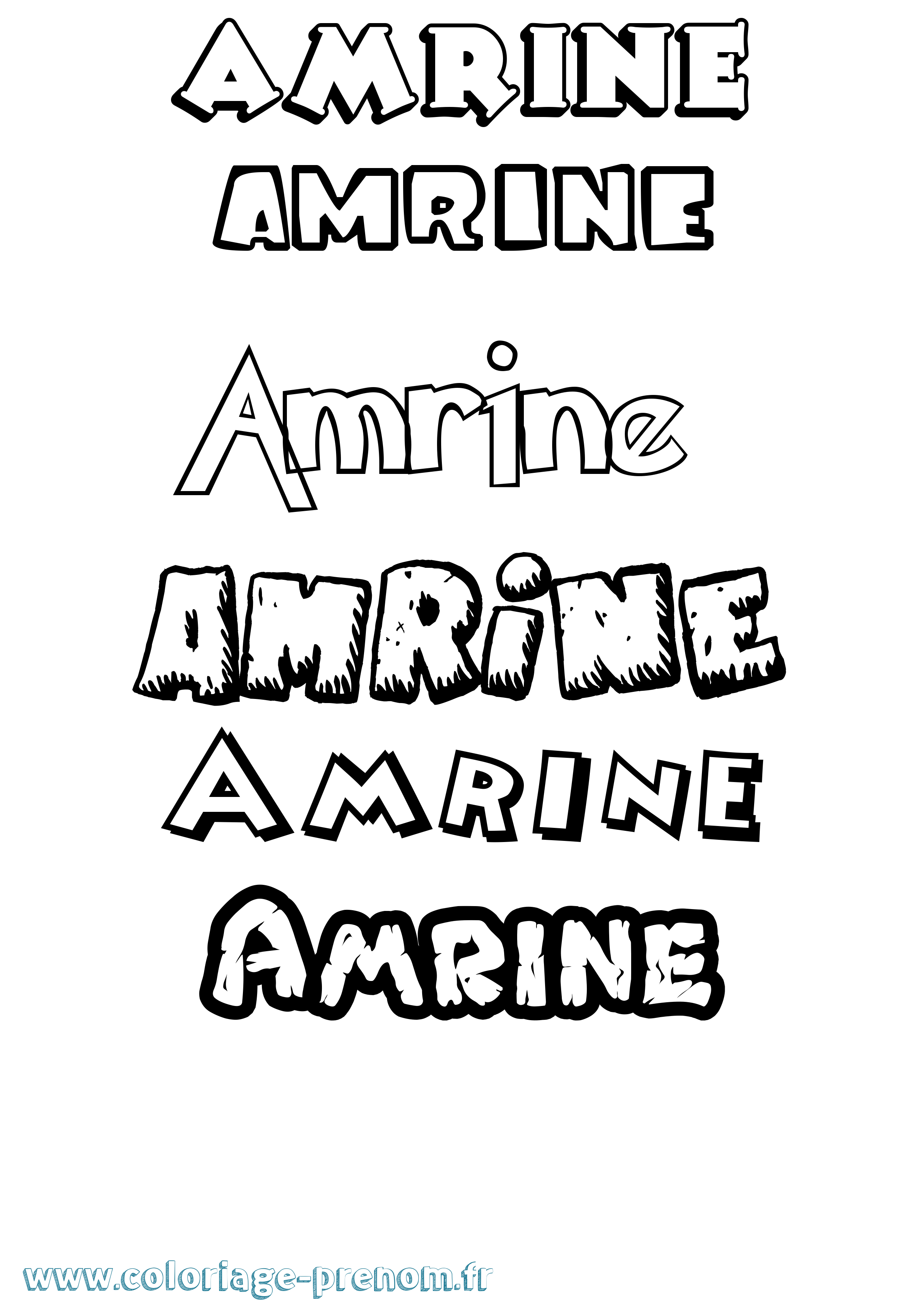 Coloriage prénom Amrine Dessin Animé