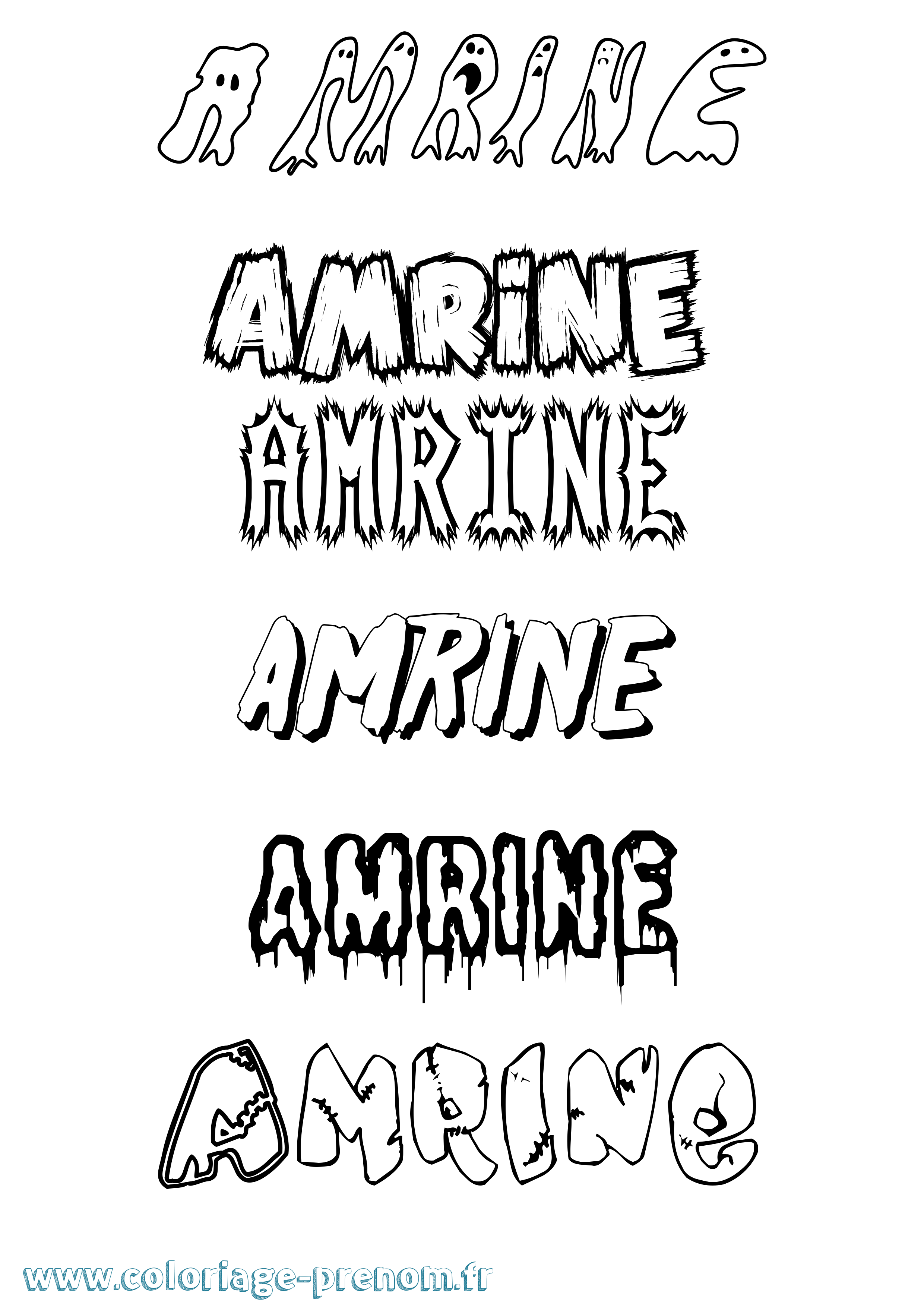 Coloriage prénom Amrine Frisson