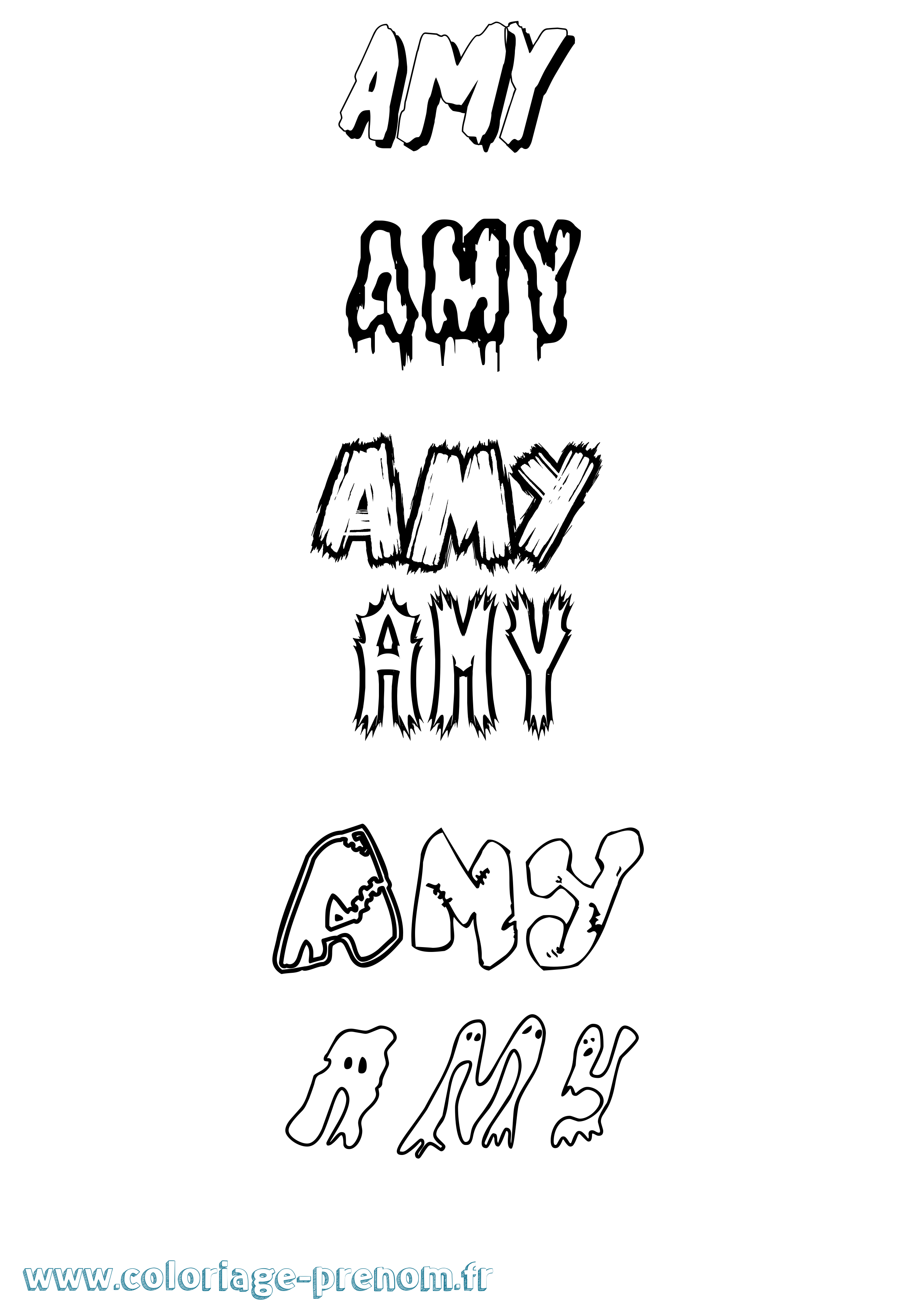 Coloriage prénom Amy Frisson