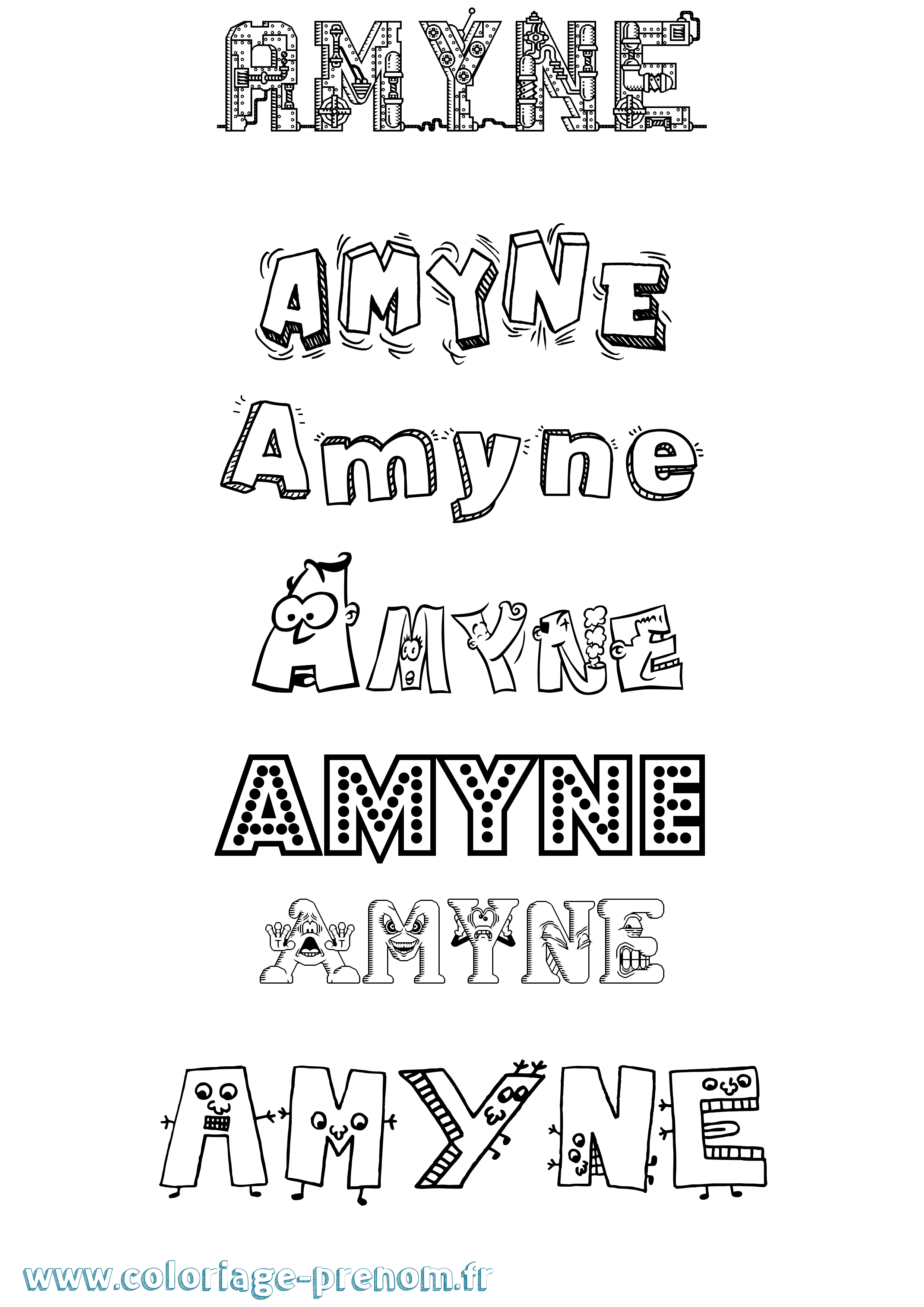 Coloriage Amyne Fun Coloriage prénom Amyne Fun