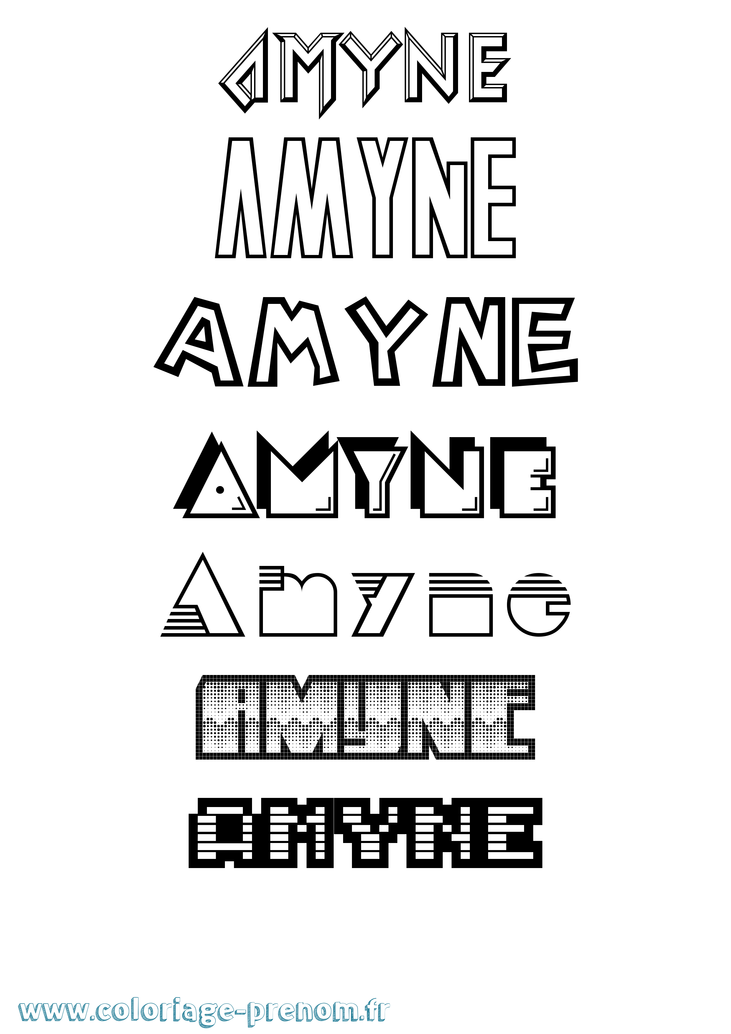 Coloriage Amyne Jeux Vidéos Coloriage prénom Amyne Jeux Vidéos