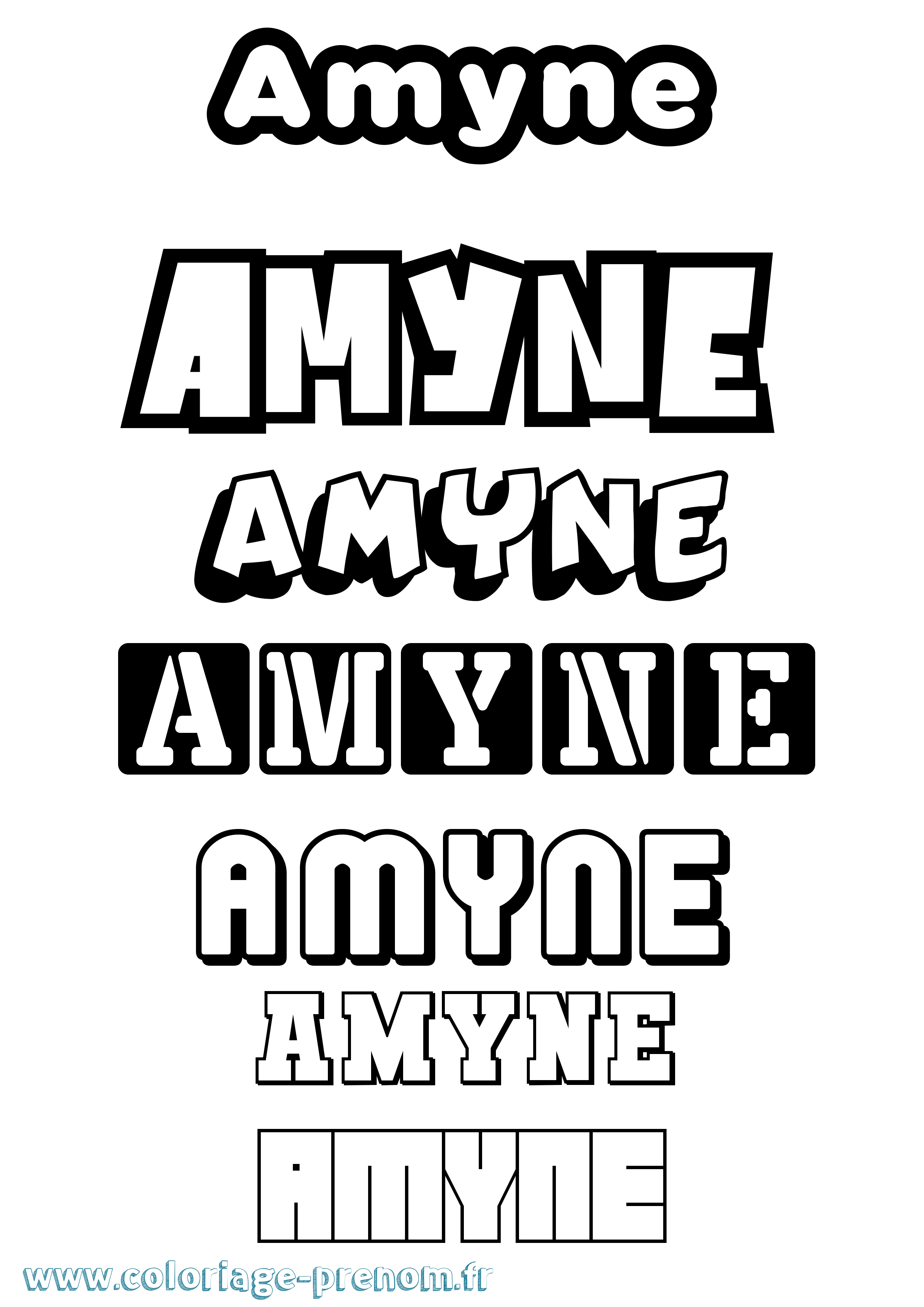 Coloriage Amyne Simple Coloriage prénom Amyne Simple