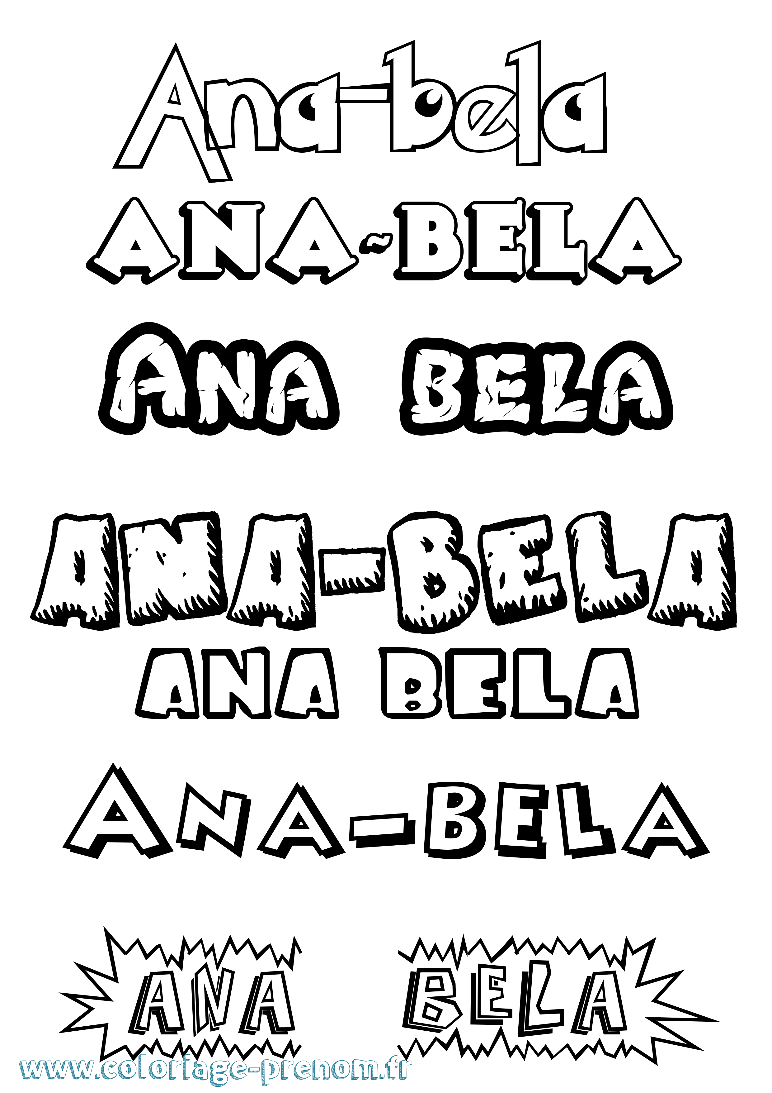 Coloriage prénom Ana-Bela Dessin Animé