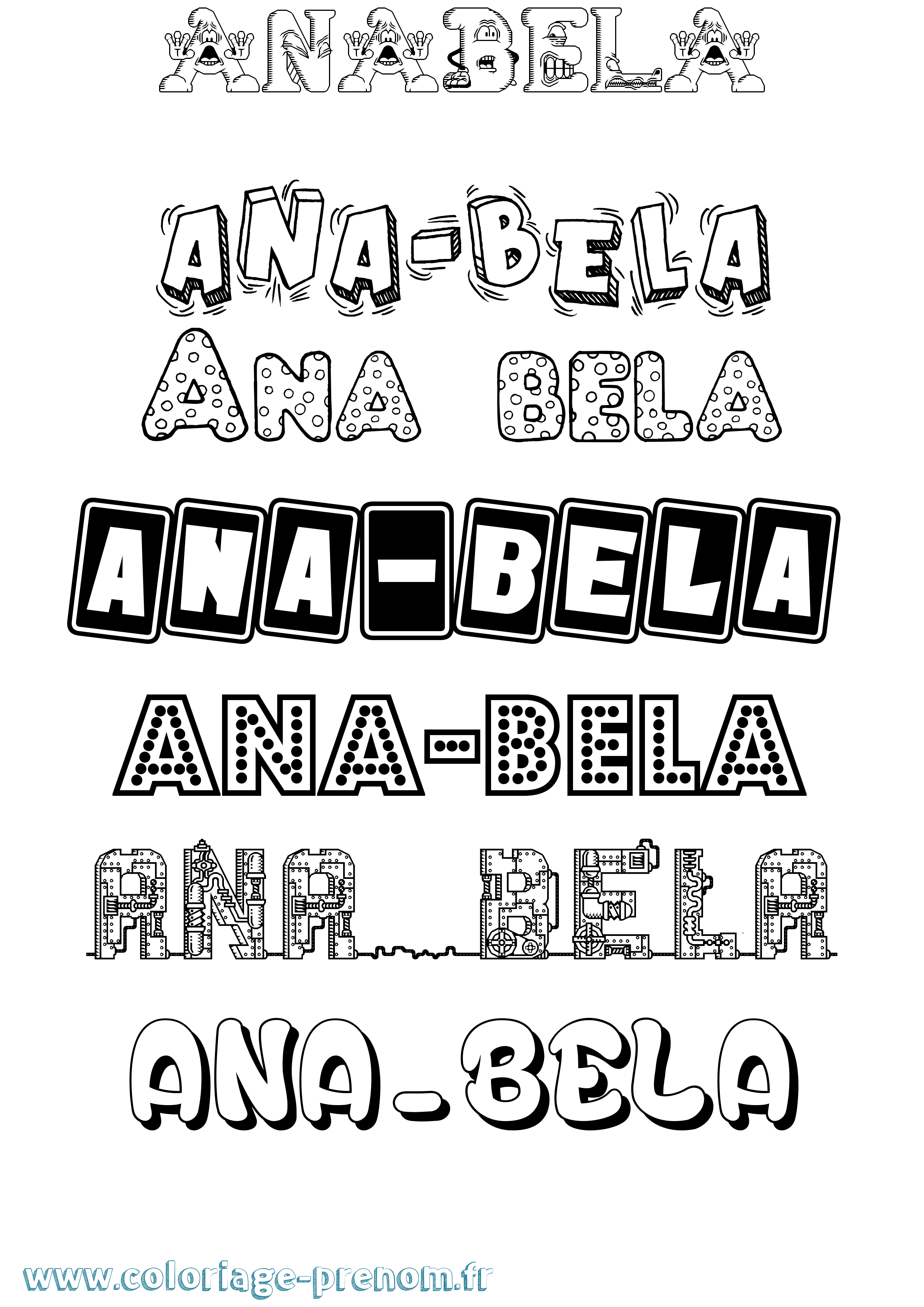Coloriage prénom Ana-Bela Fun