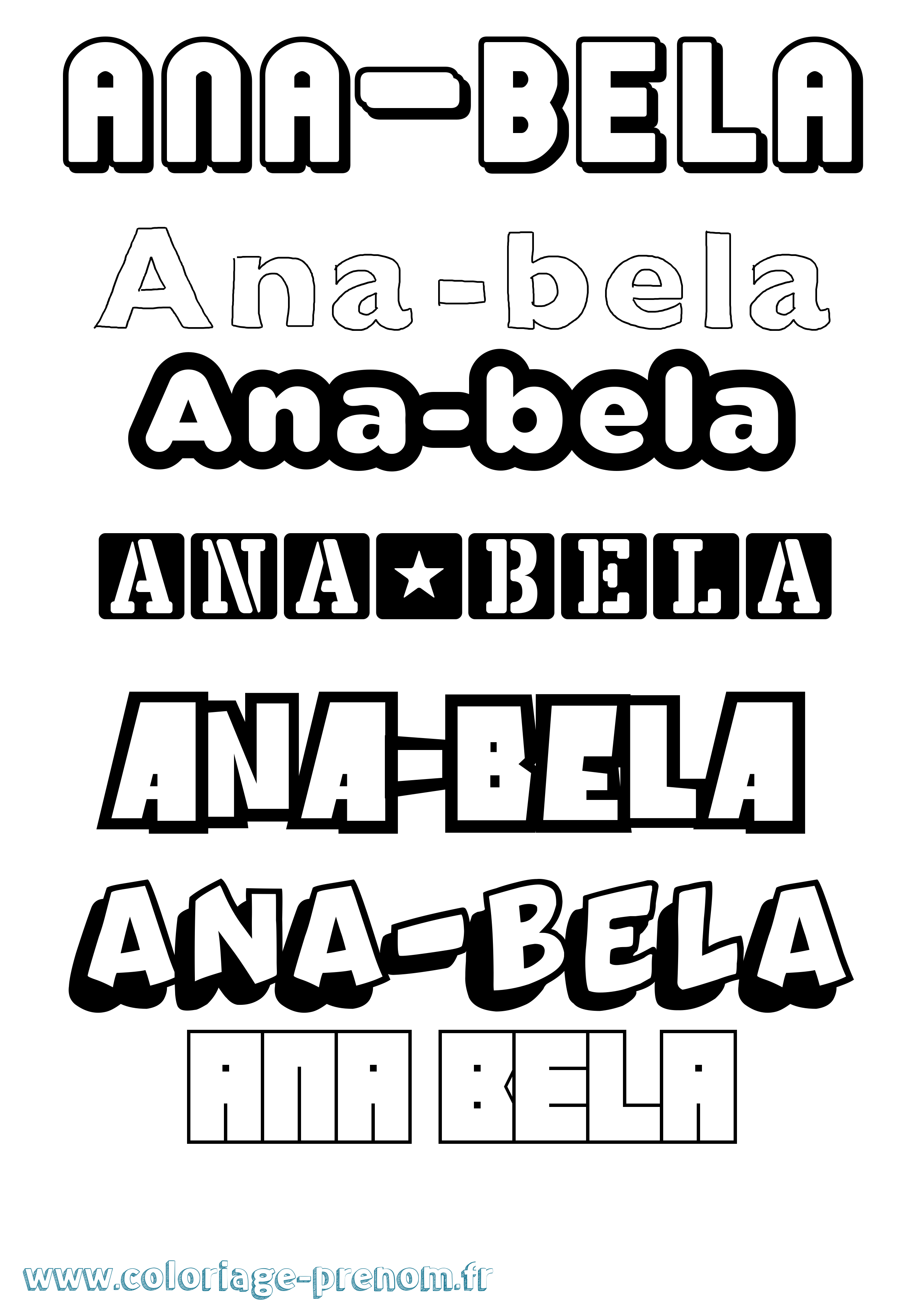 Coloriage prénom Ana-Bela Simple
