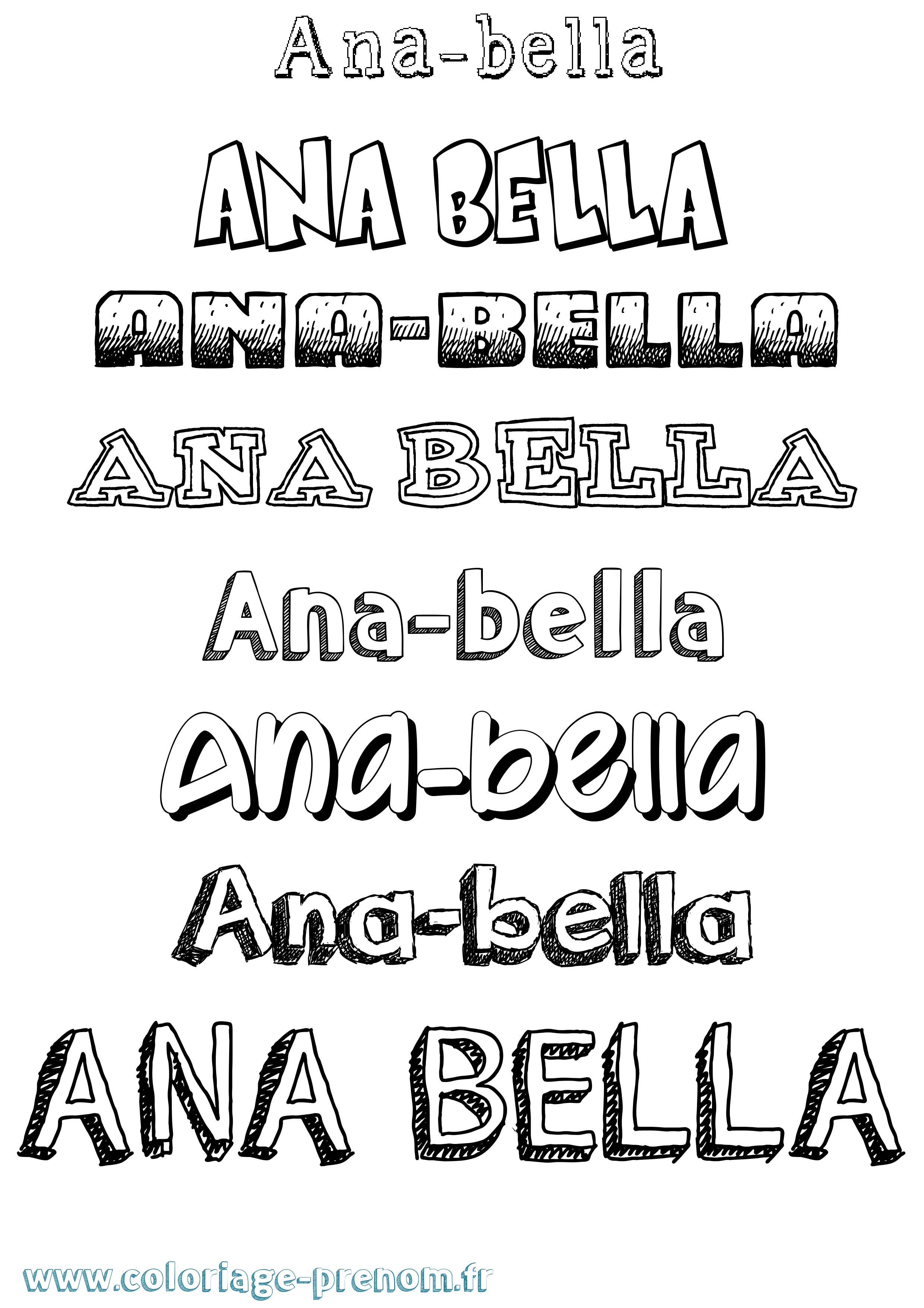 Coloriage prénom Ana-Bella Dessiné