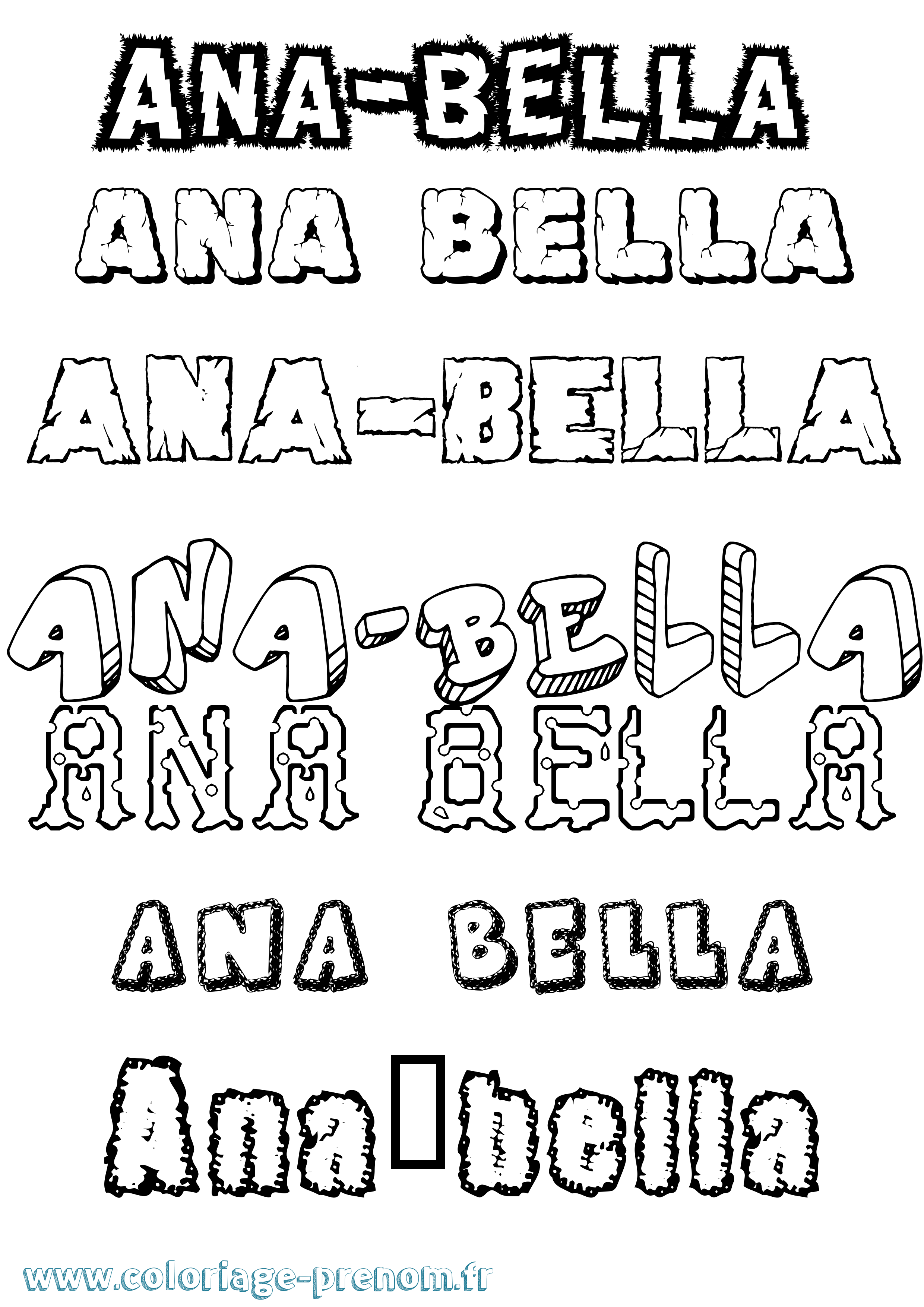 Coloriage prénom Ana-Bella Destructuré