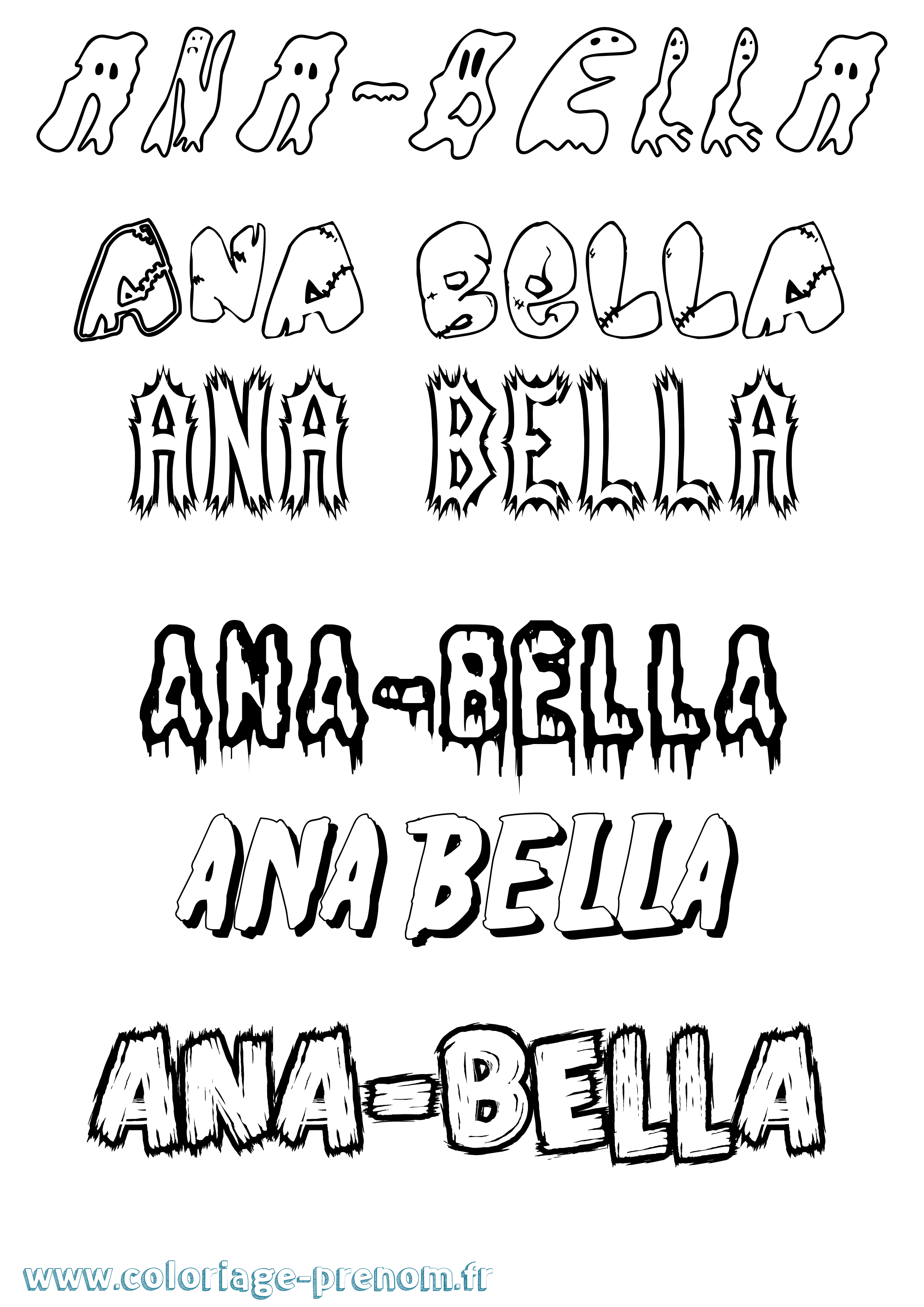 Coloriage prénom Ana-Bella Frisson