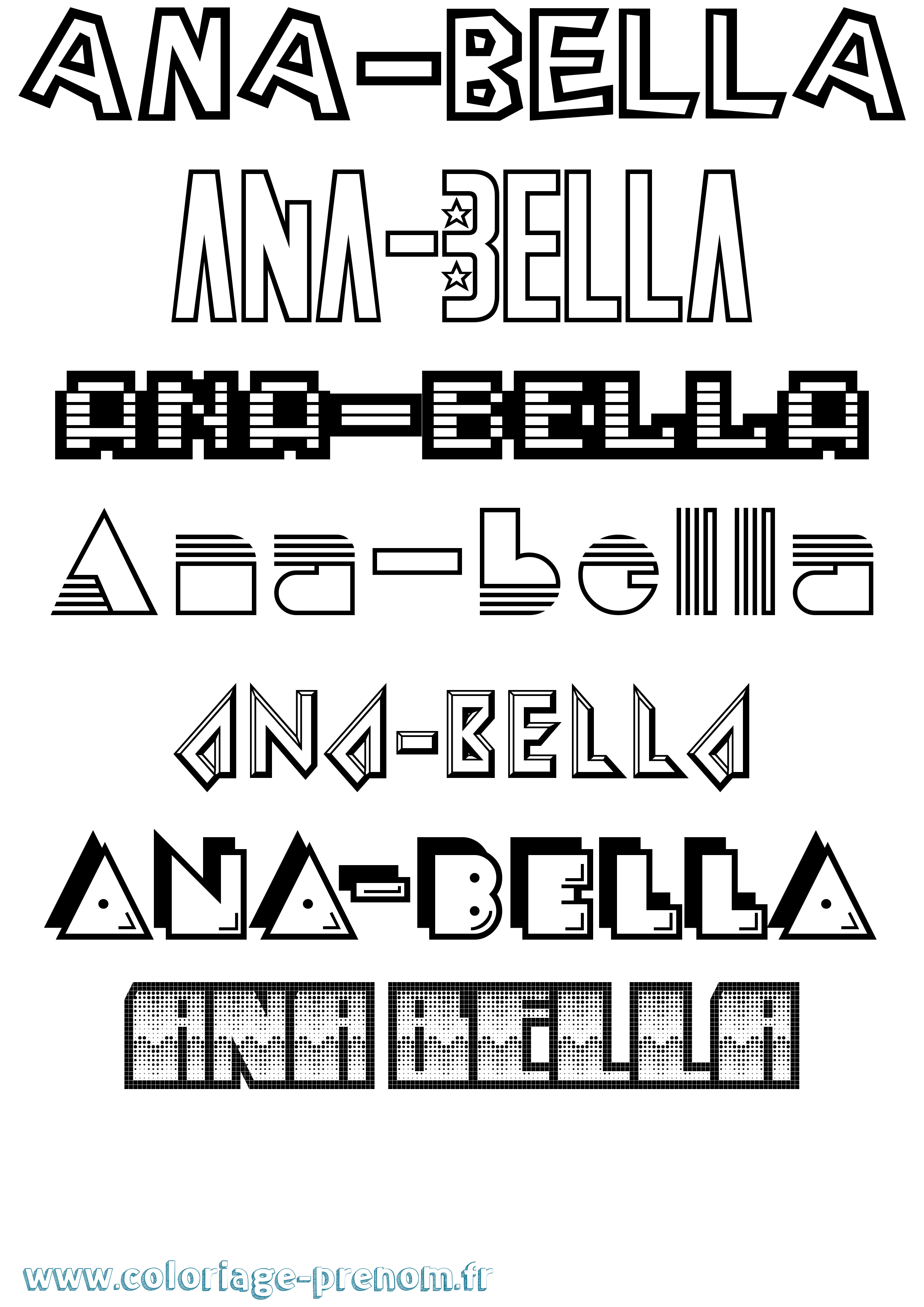Coloriage prénom Ana-Bella Jeux Vidéos