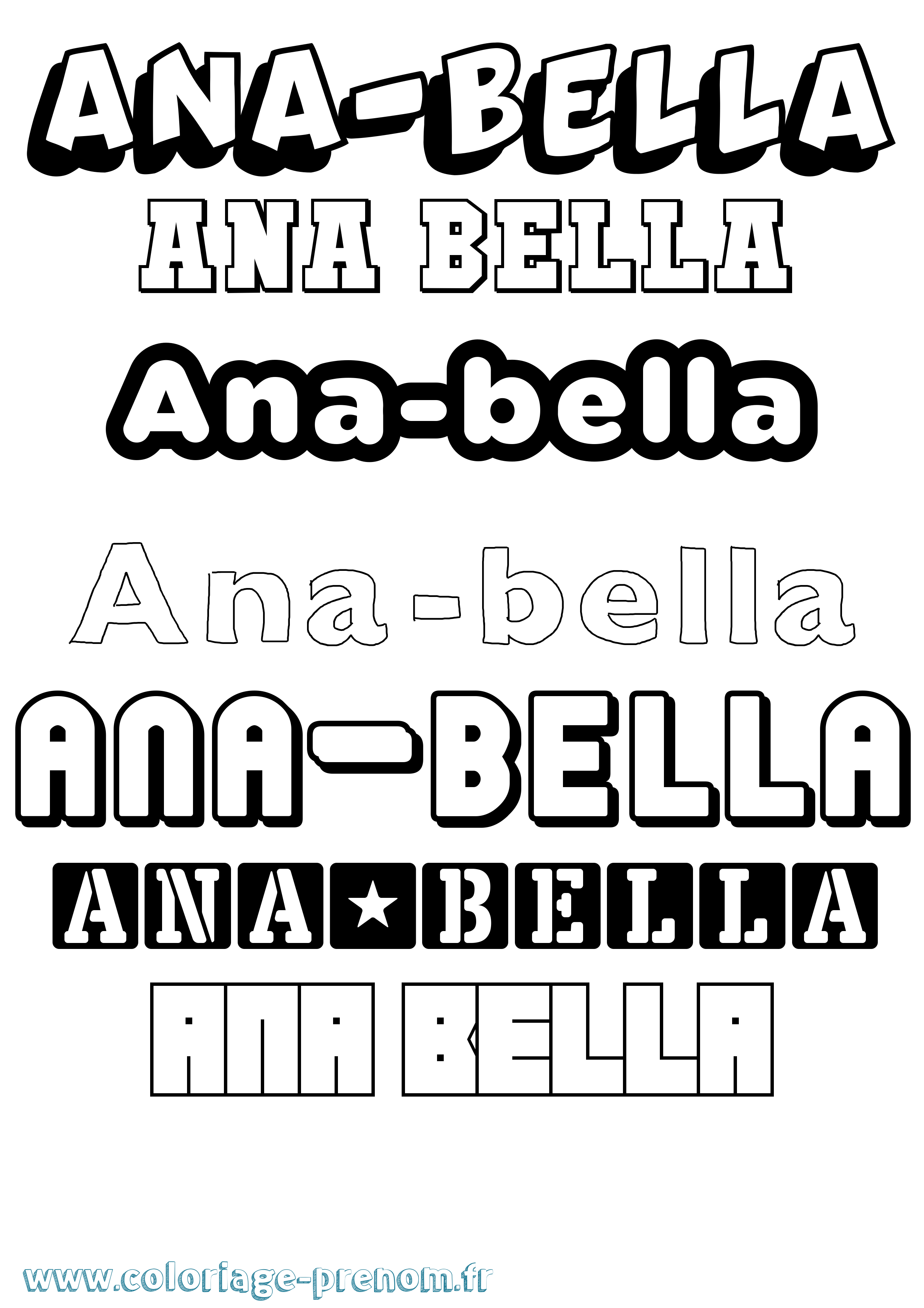 Coloriage prénom Ana-Bella Simple