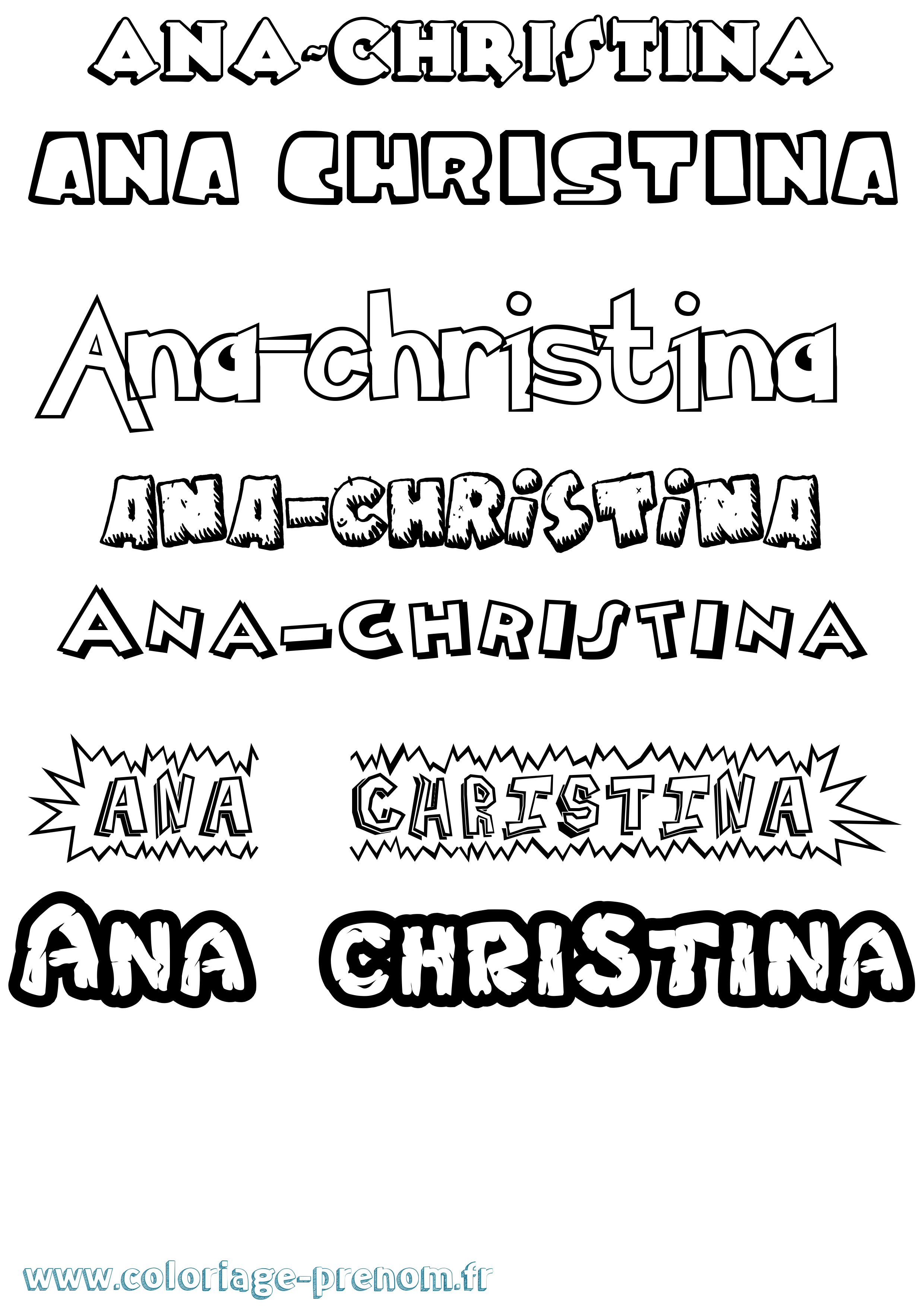 Coloriage prénom Ana-Christina Dessin Animé