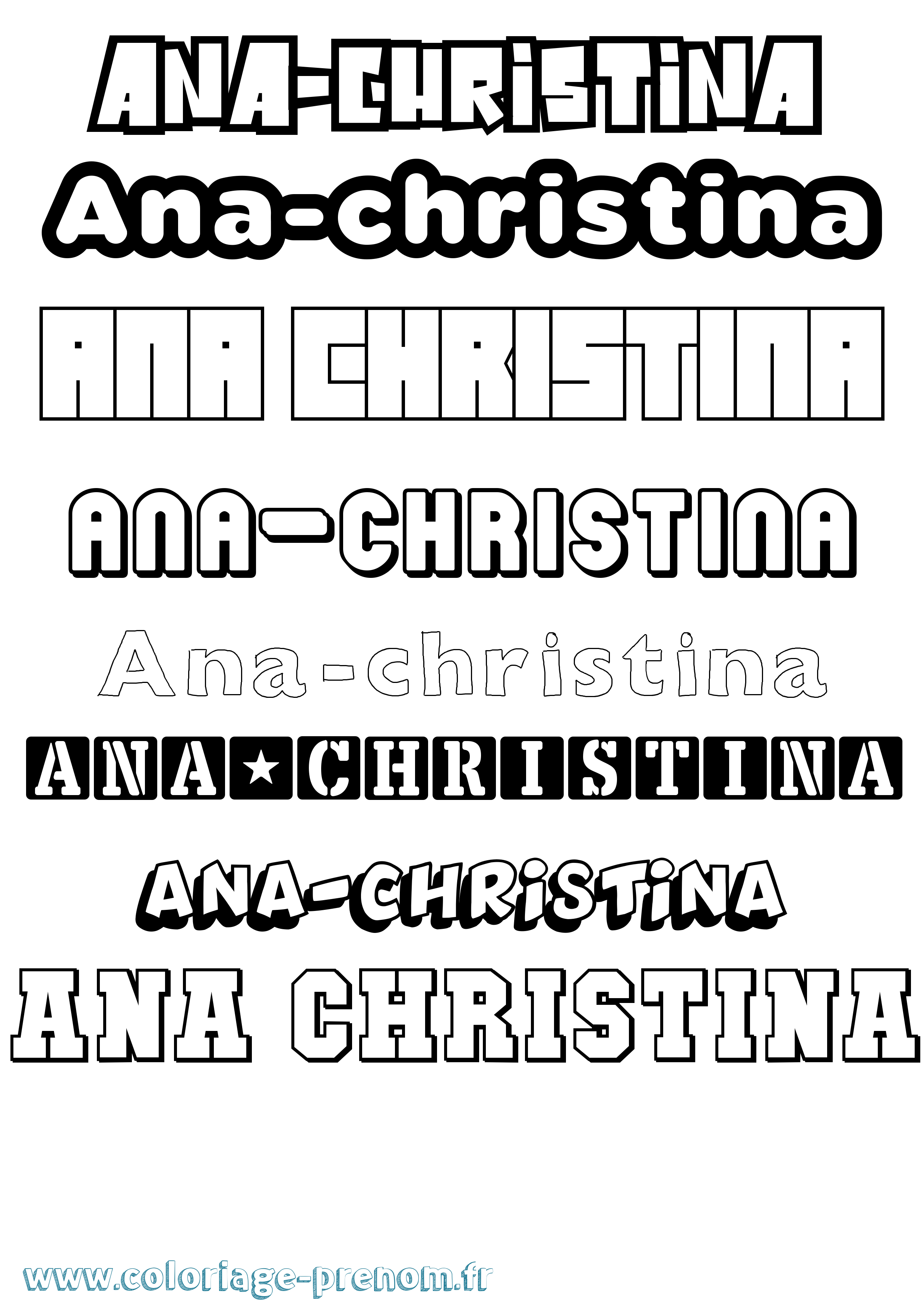 Coloriage prénom Ana-Christina Simple