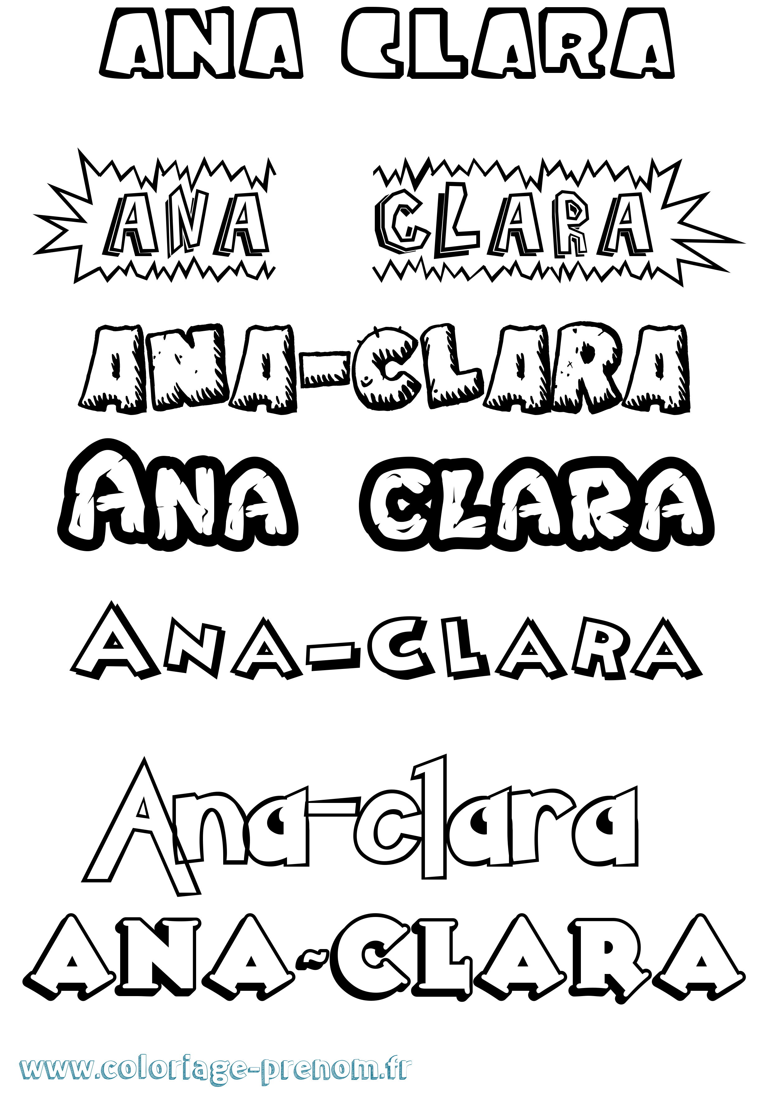 Coloriage prénom Ana-Clara Dessin Animé