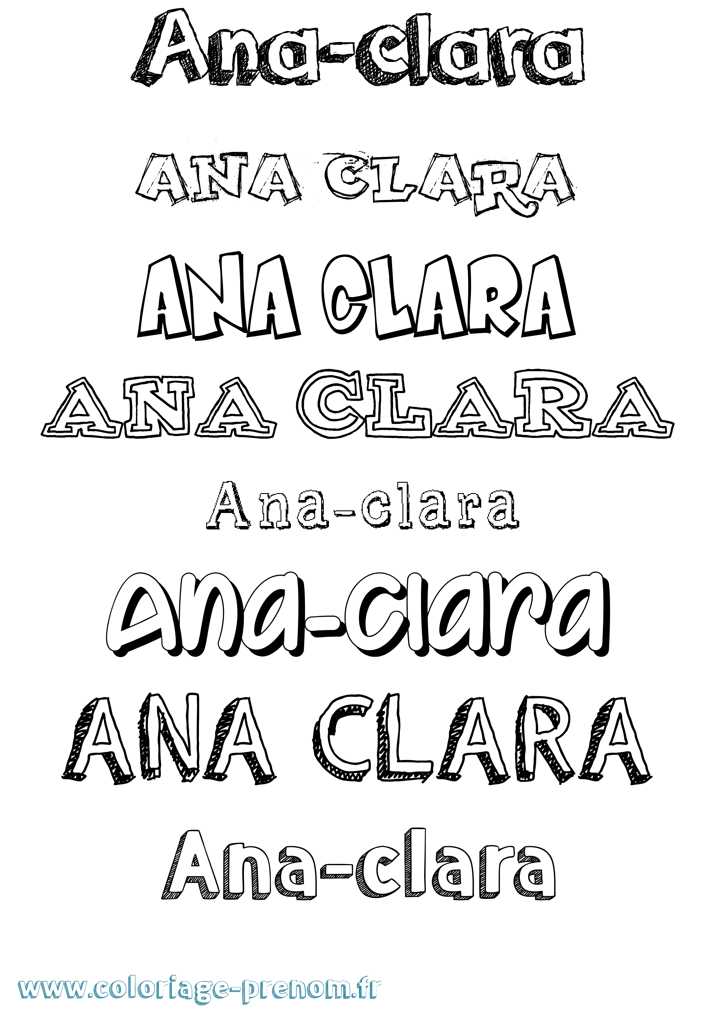 Coloriage Ana-Clara Dessiné Coloriage prénom Ana-Clara Dessiné
