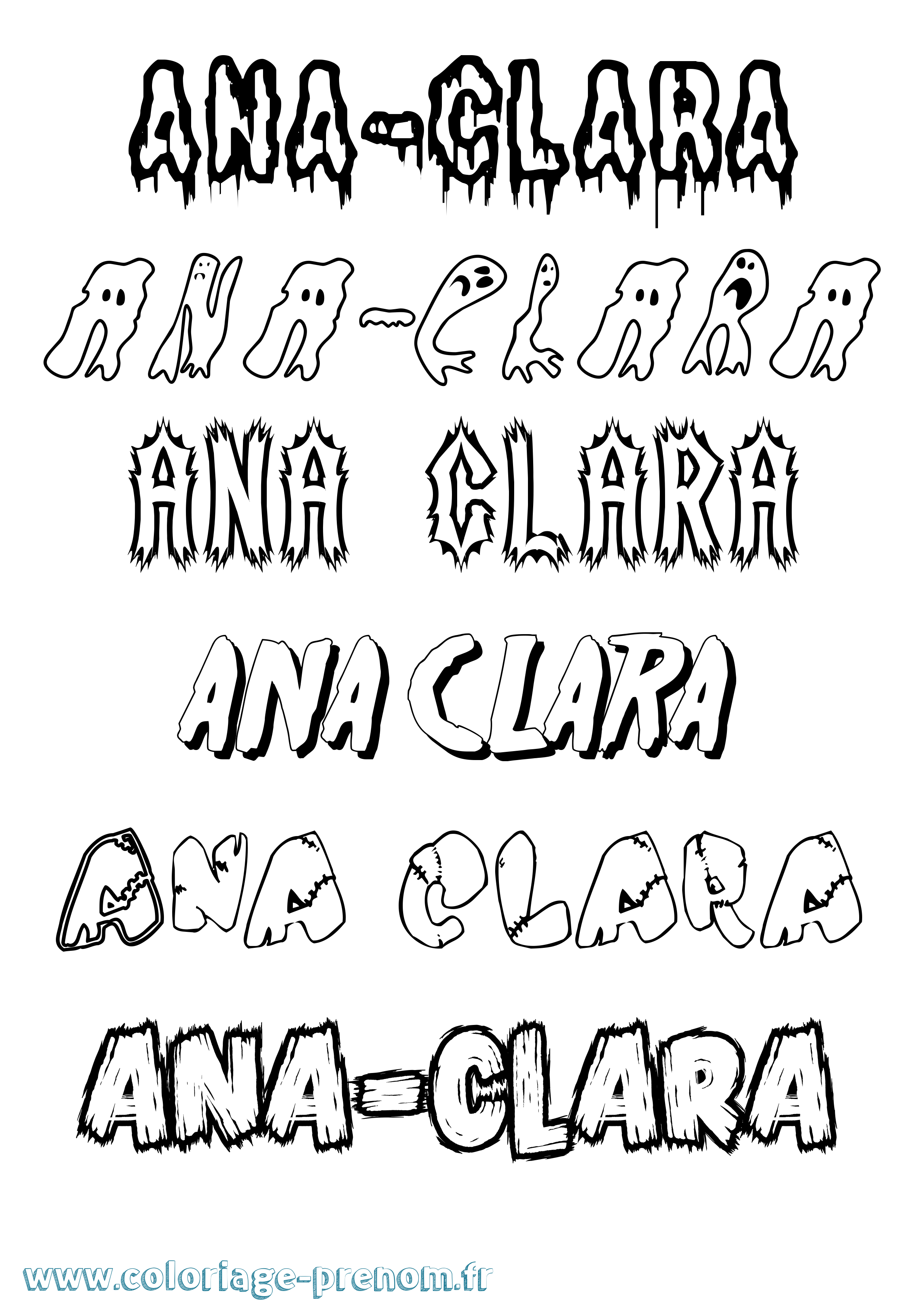 Coloriage prénom Ana-Clara Frisson