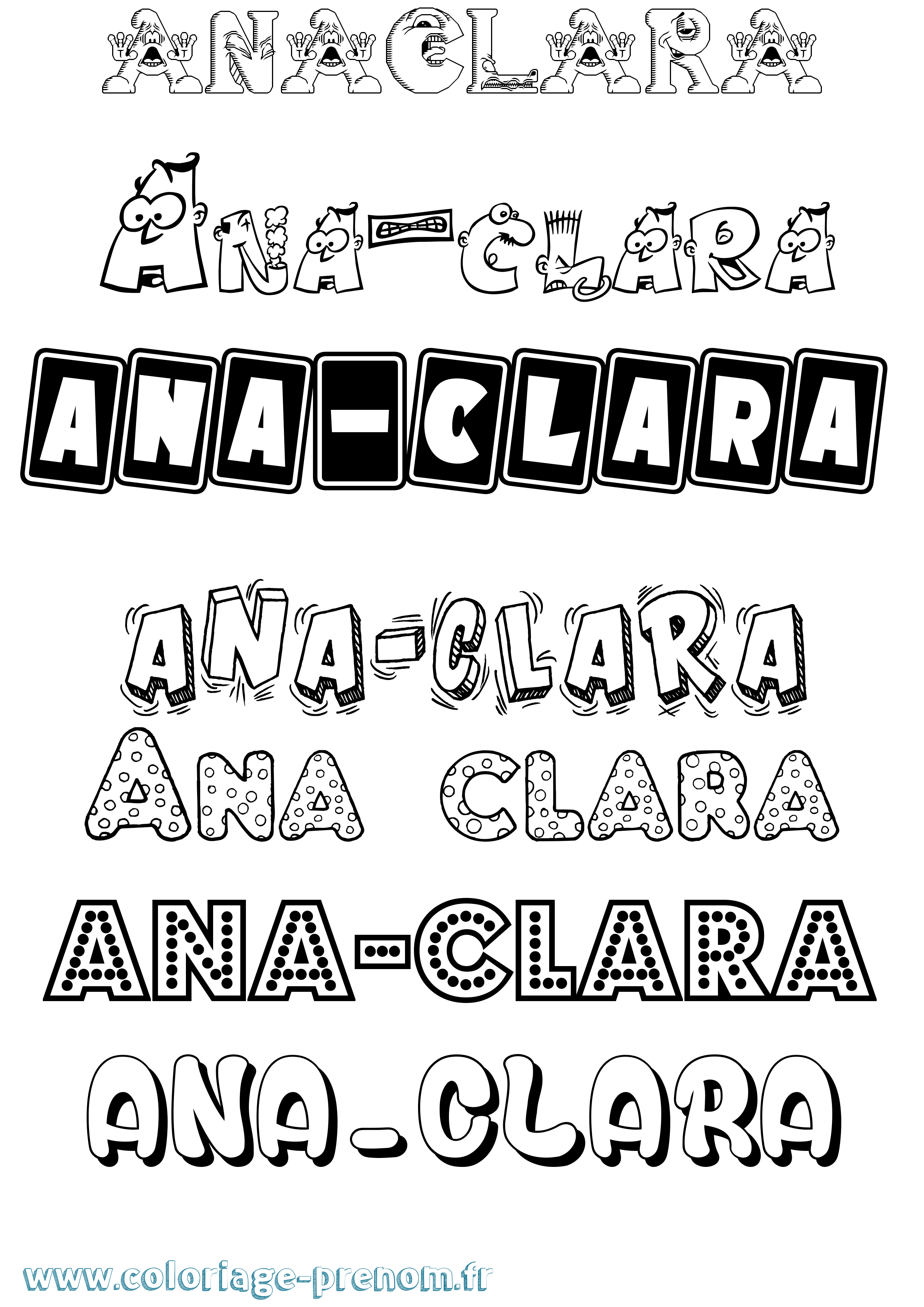 Coloriage Ana-Clara Fun Coloriage prénom Ana-Clara Fun