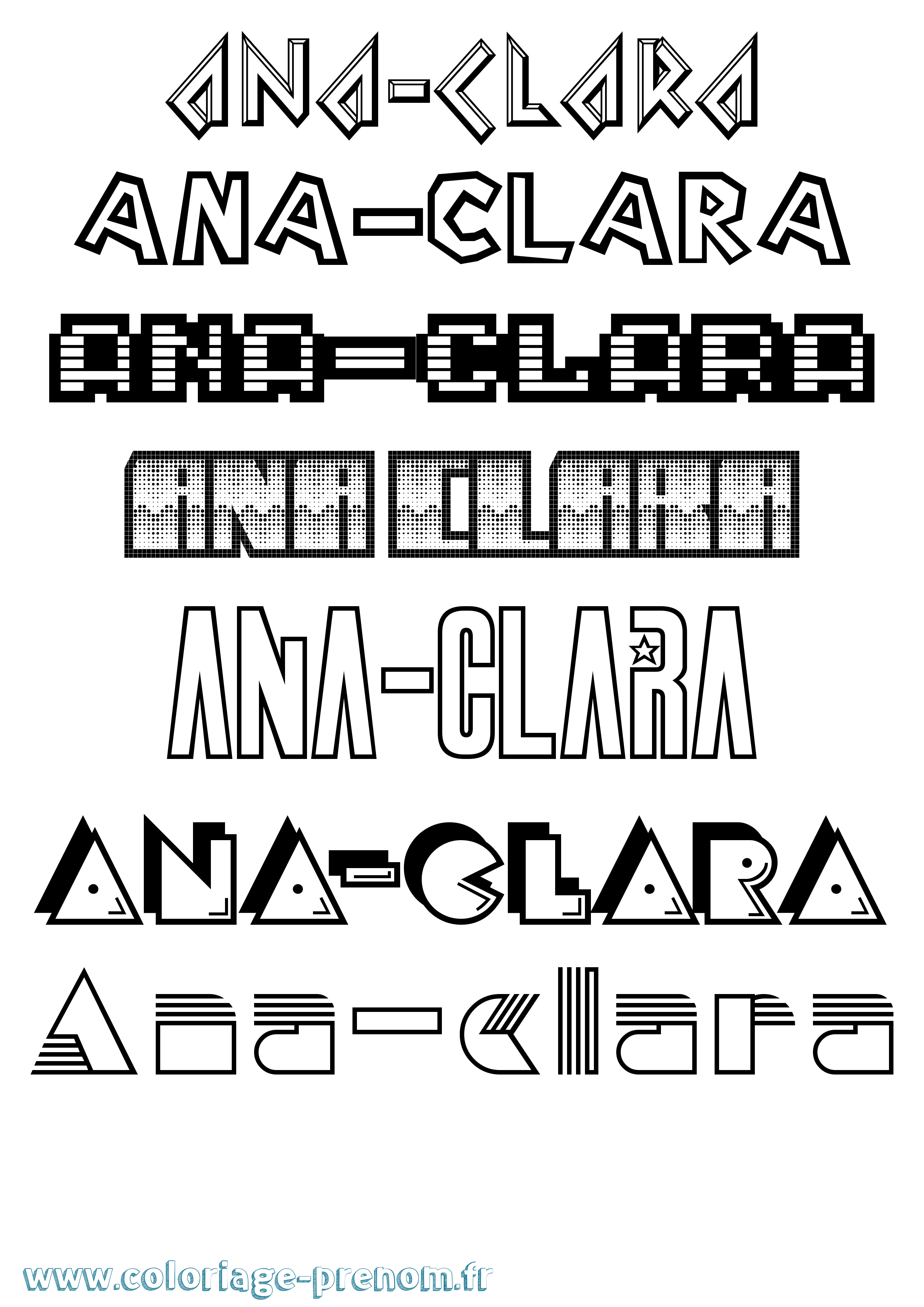 Coloriage Ana-Clara Jeux Vidéos Coloriage prénom Ana-Clara Jeux Vidéos