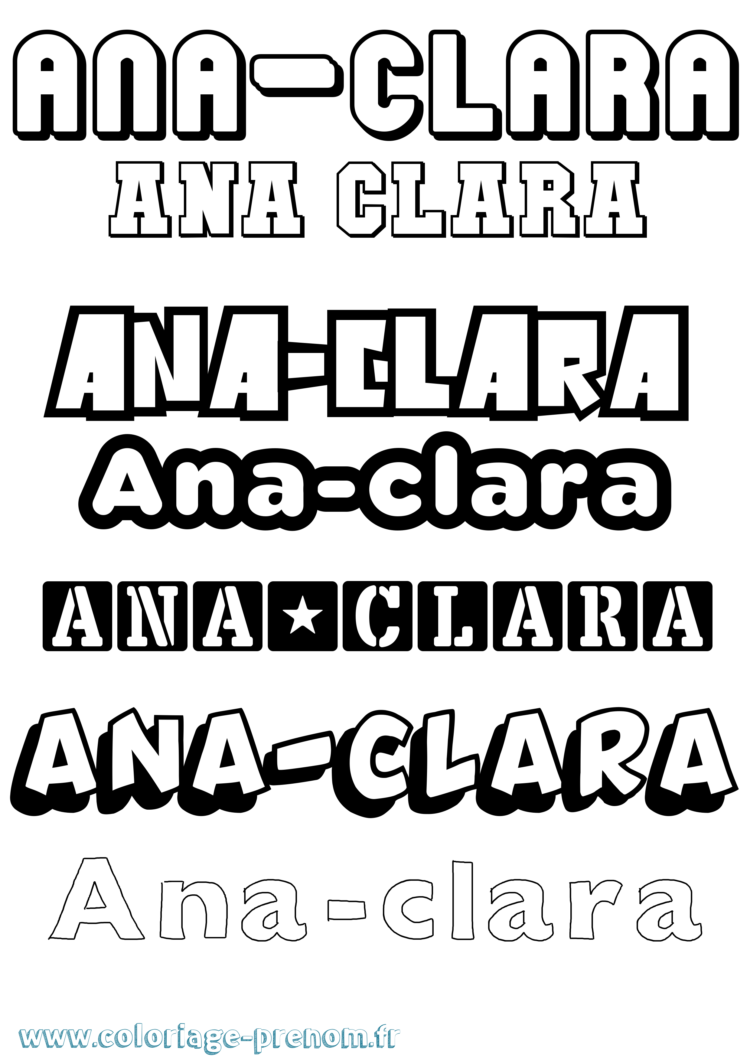 Coloriage Ana-Clara Simple Coloriage prénom Ana-Clara Simple