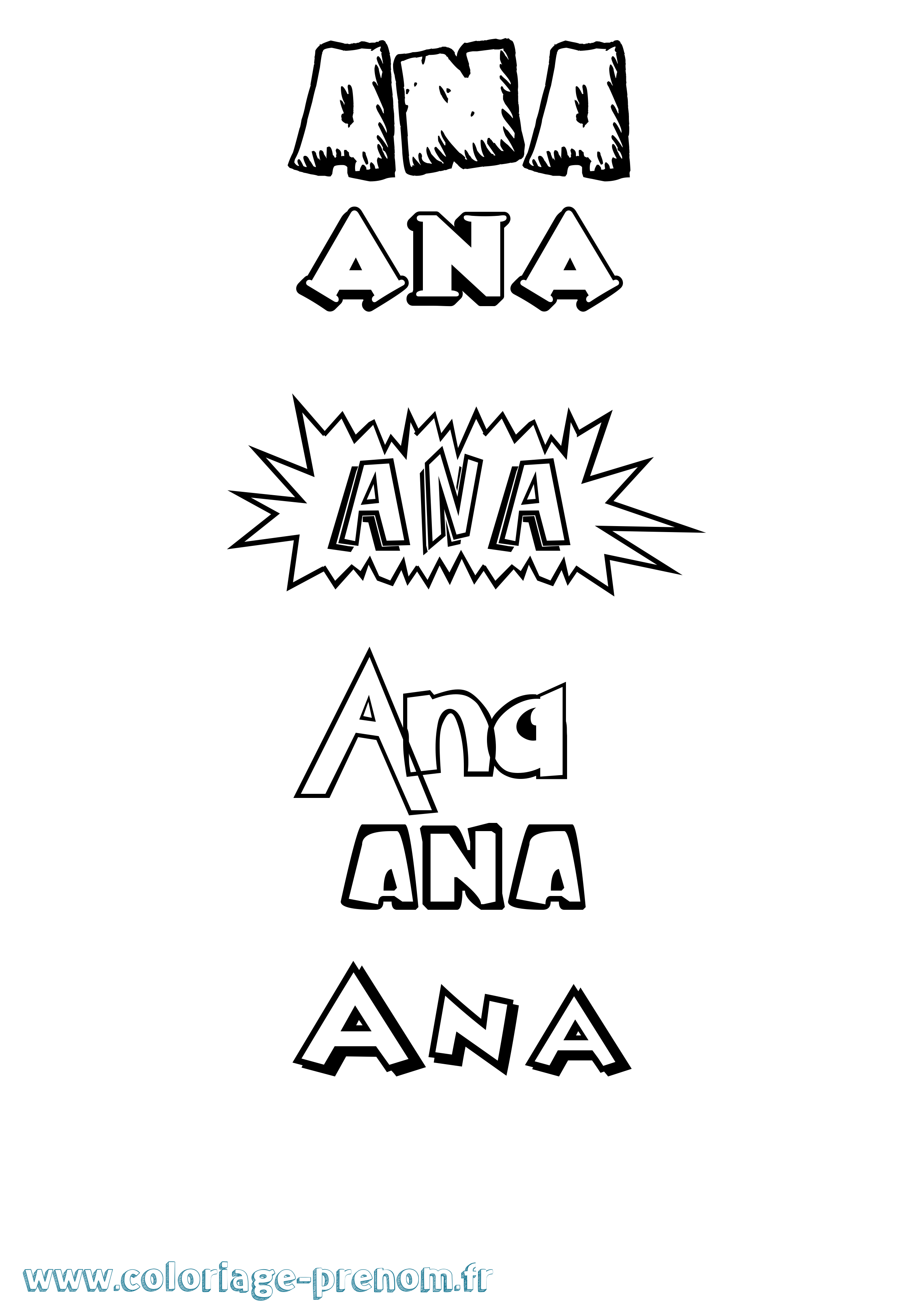 Coloriage du prénom Ana : à Imprimer ou Télécharger facilement
