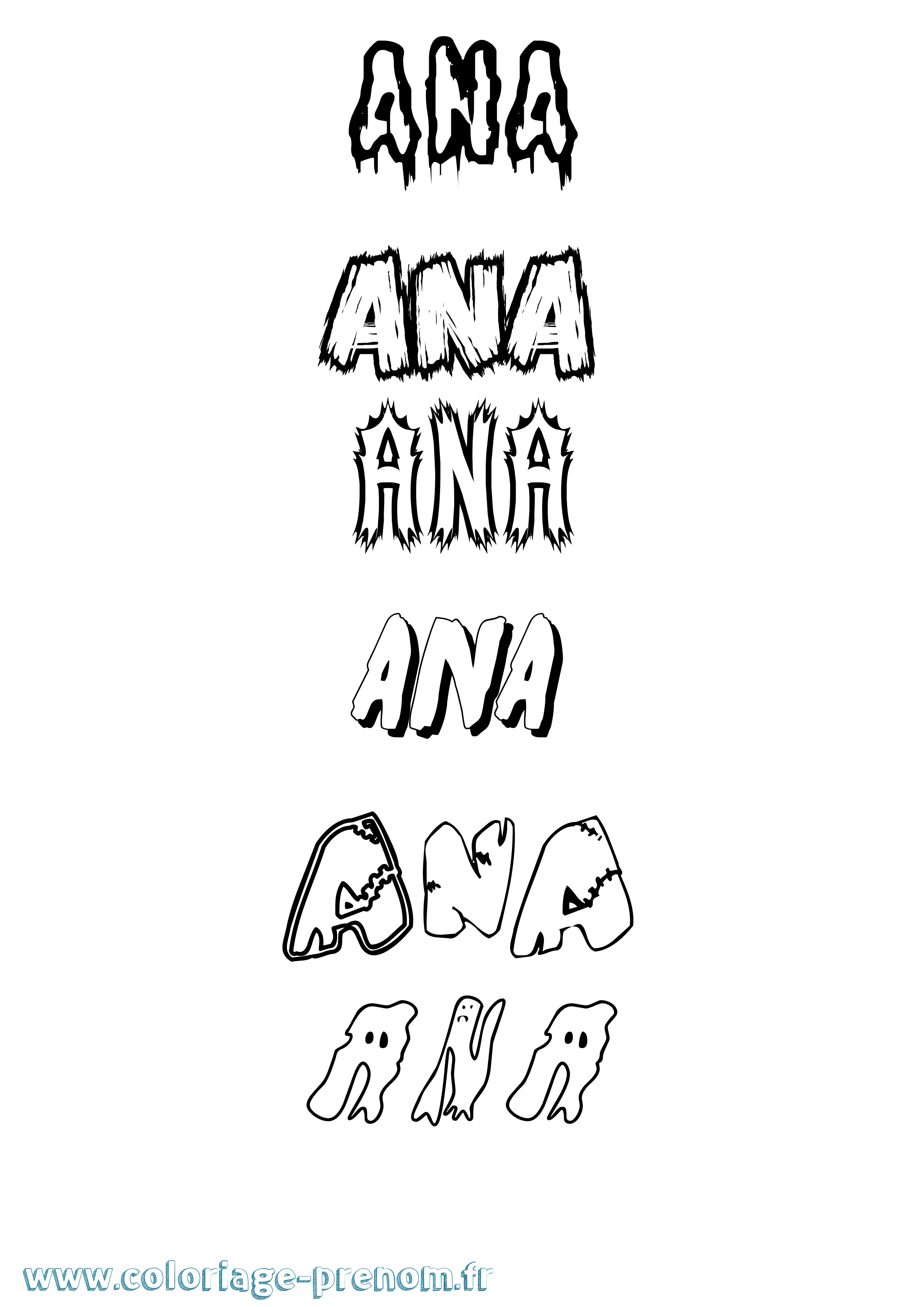Coloriage Ana Frisson Coloriage prénom Ana Frisson