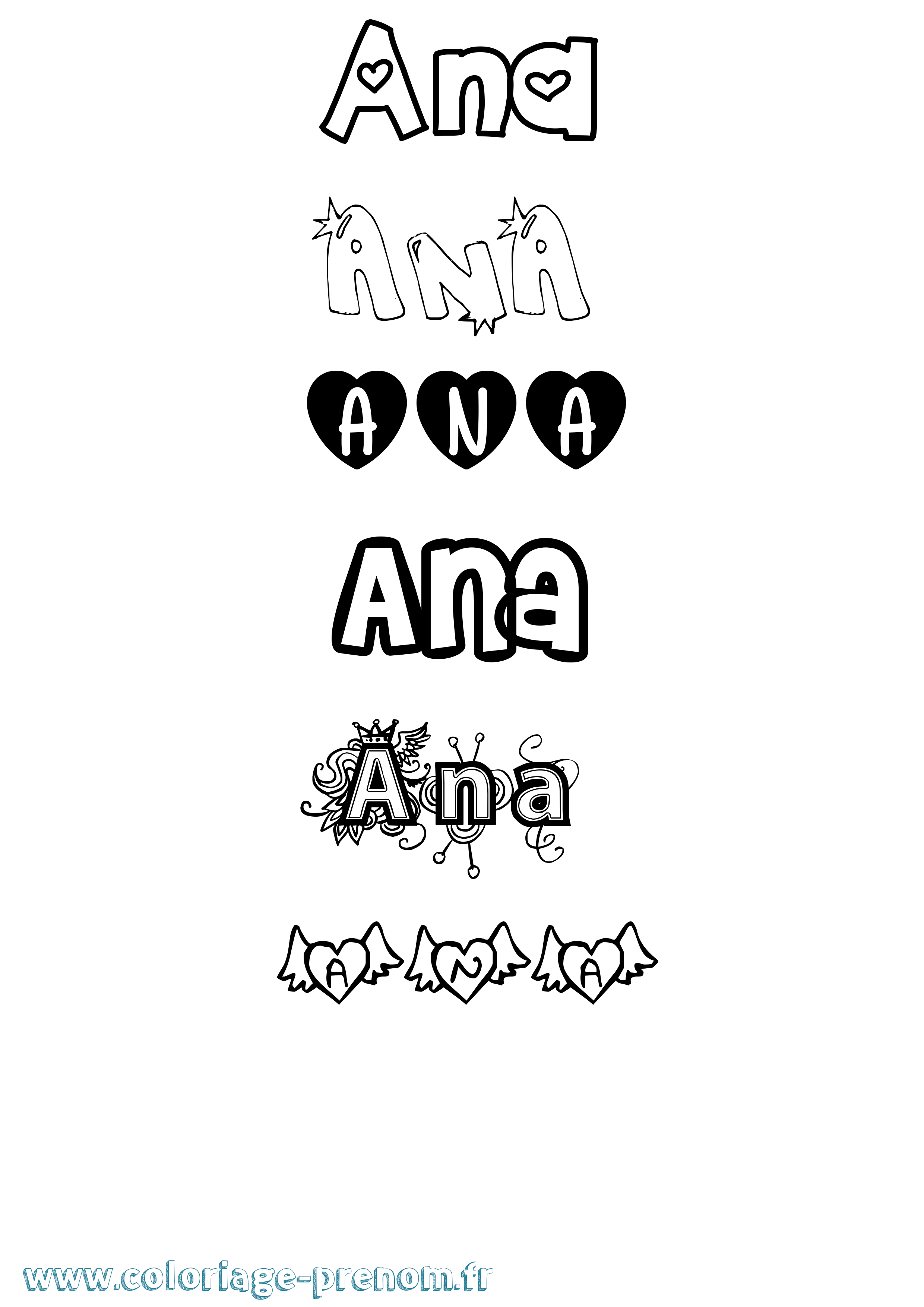 Coloriage du prénom Ana : à Imprimer ou Télécharger facilement