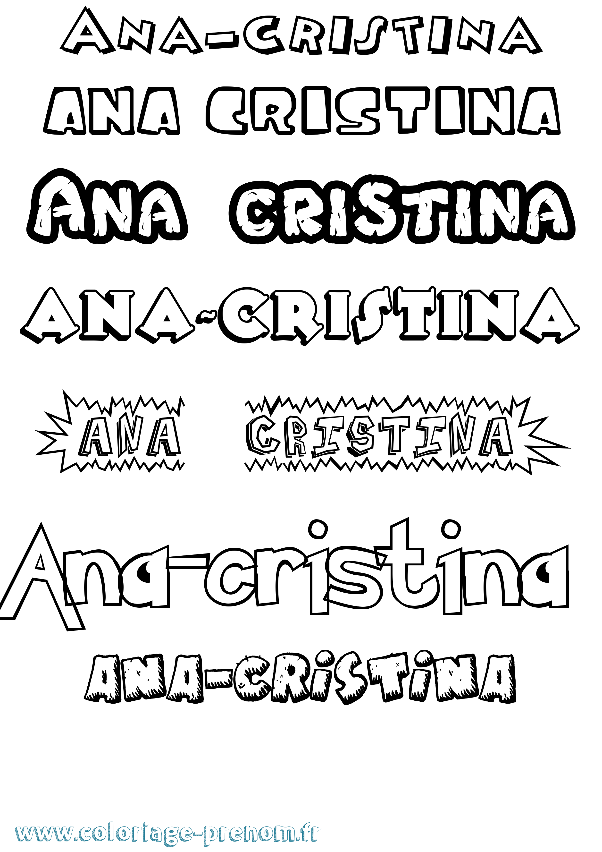 Coloriage prénom Ana-Cristina Dessin Animé