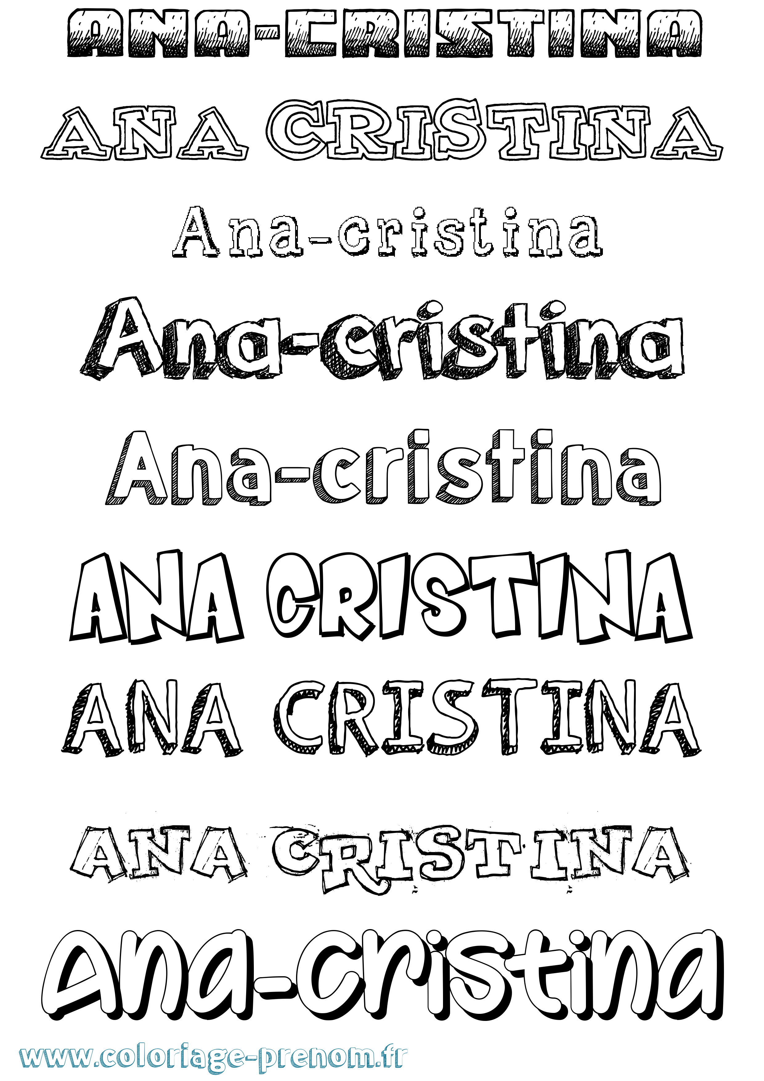 Coloriage prénom Ana-Cristina Dessiné