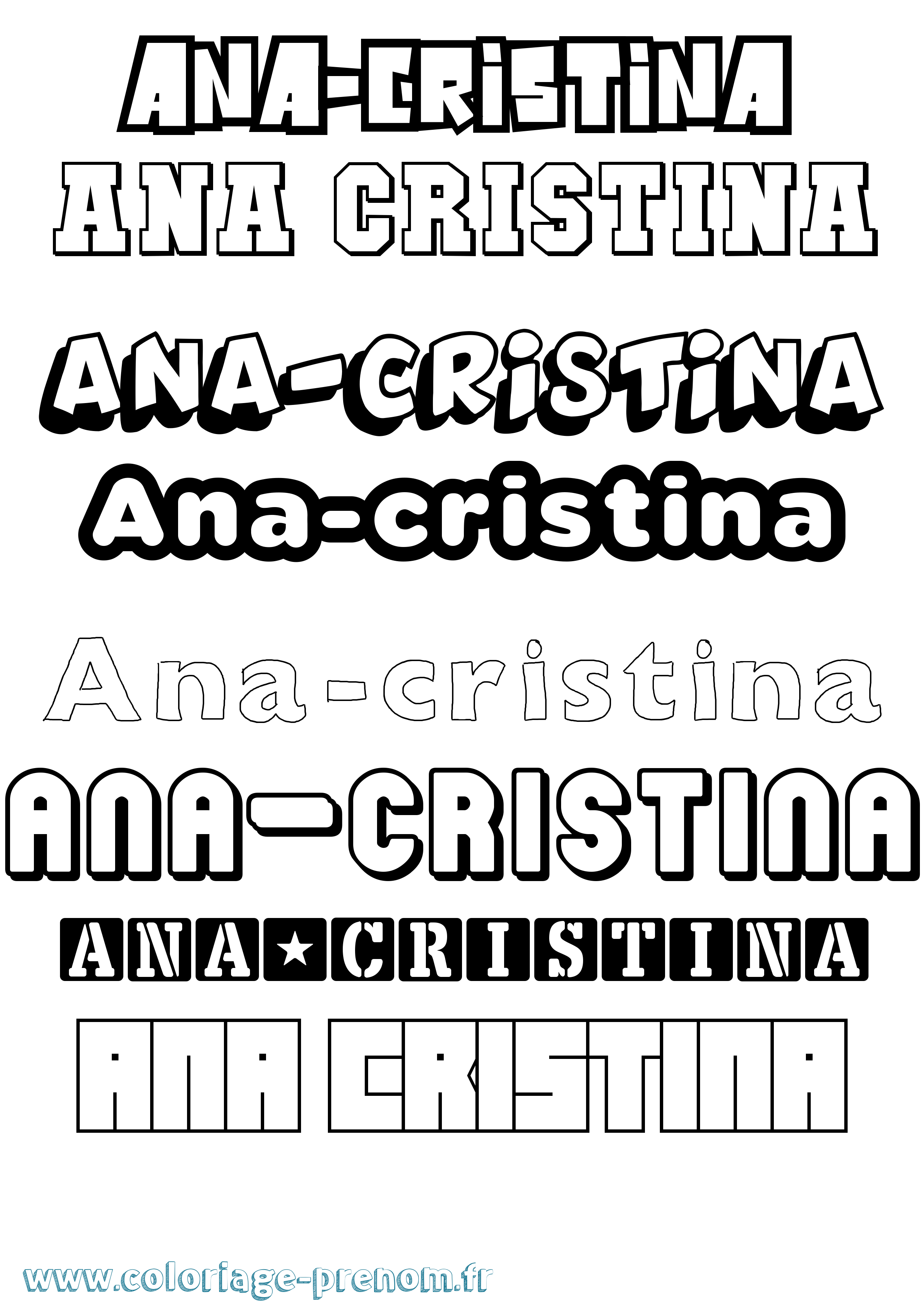 Coloriage prénom Ana-Cristina Simple