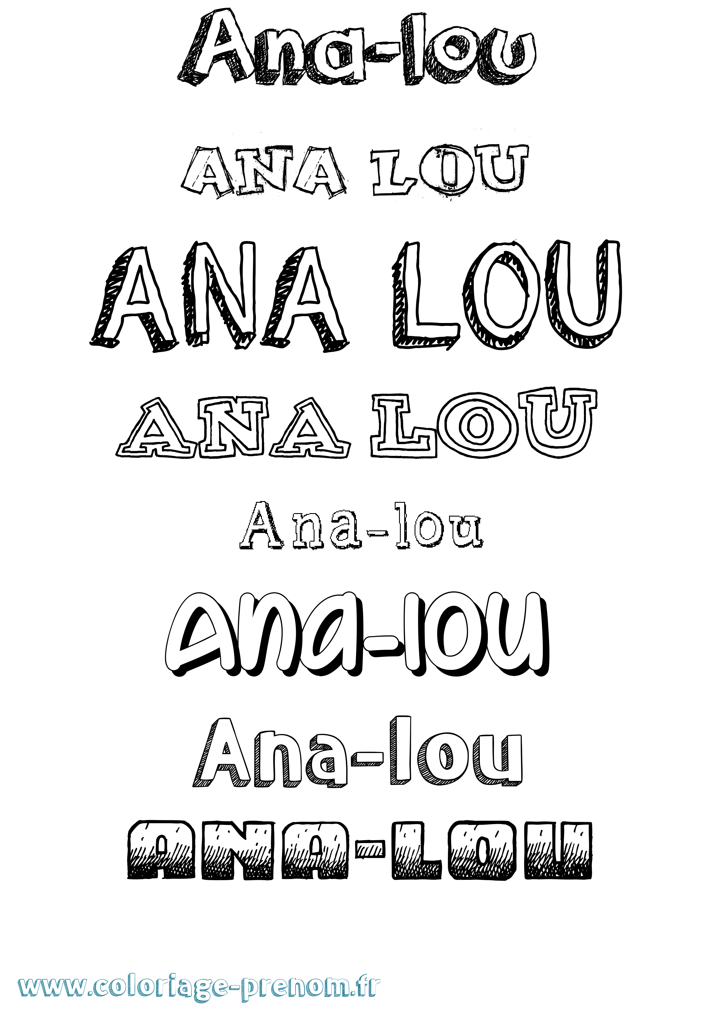 Coloriage prénom Ana-Lou Dessiné