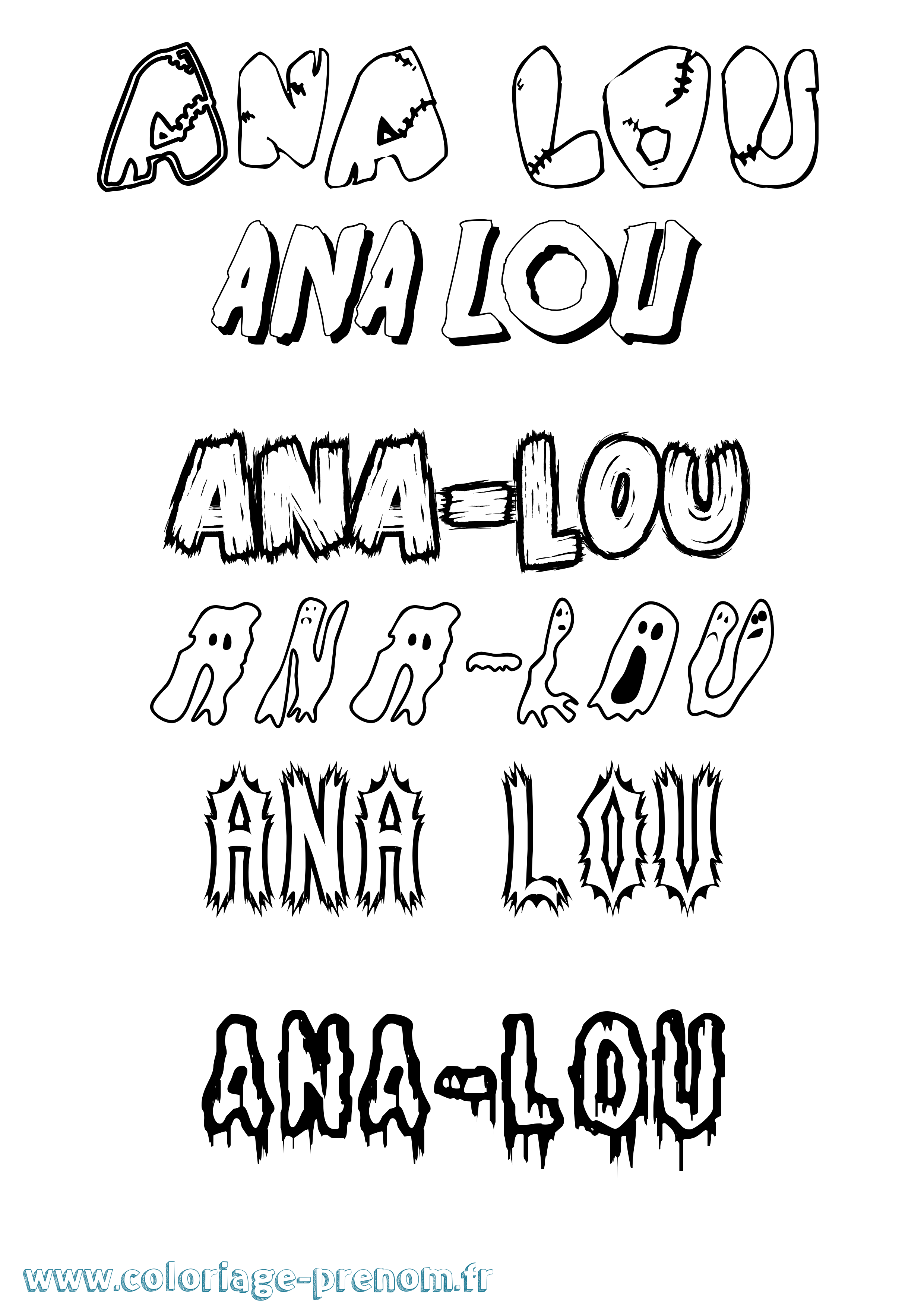 Coloriage prénom Ana-Lou Frisson