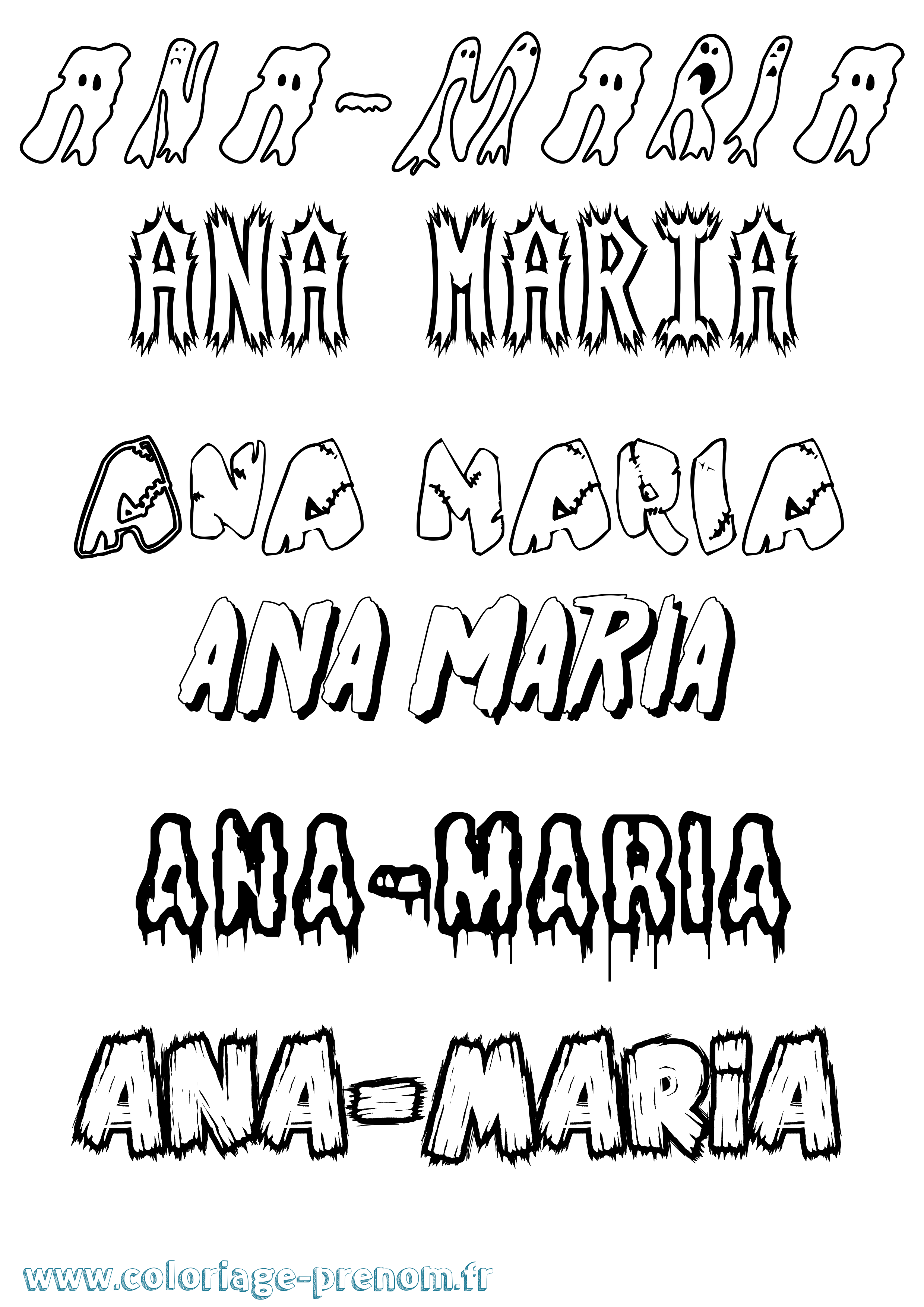 Coloriage prénom Ana-Maria Frisson
