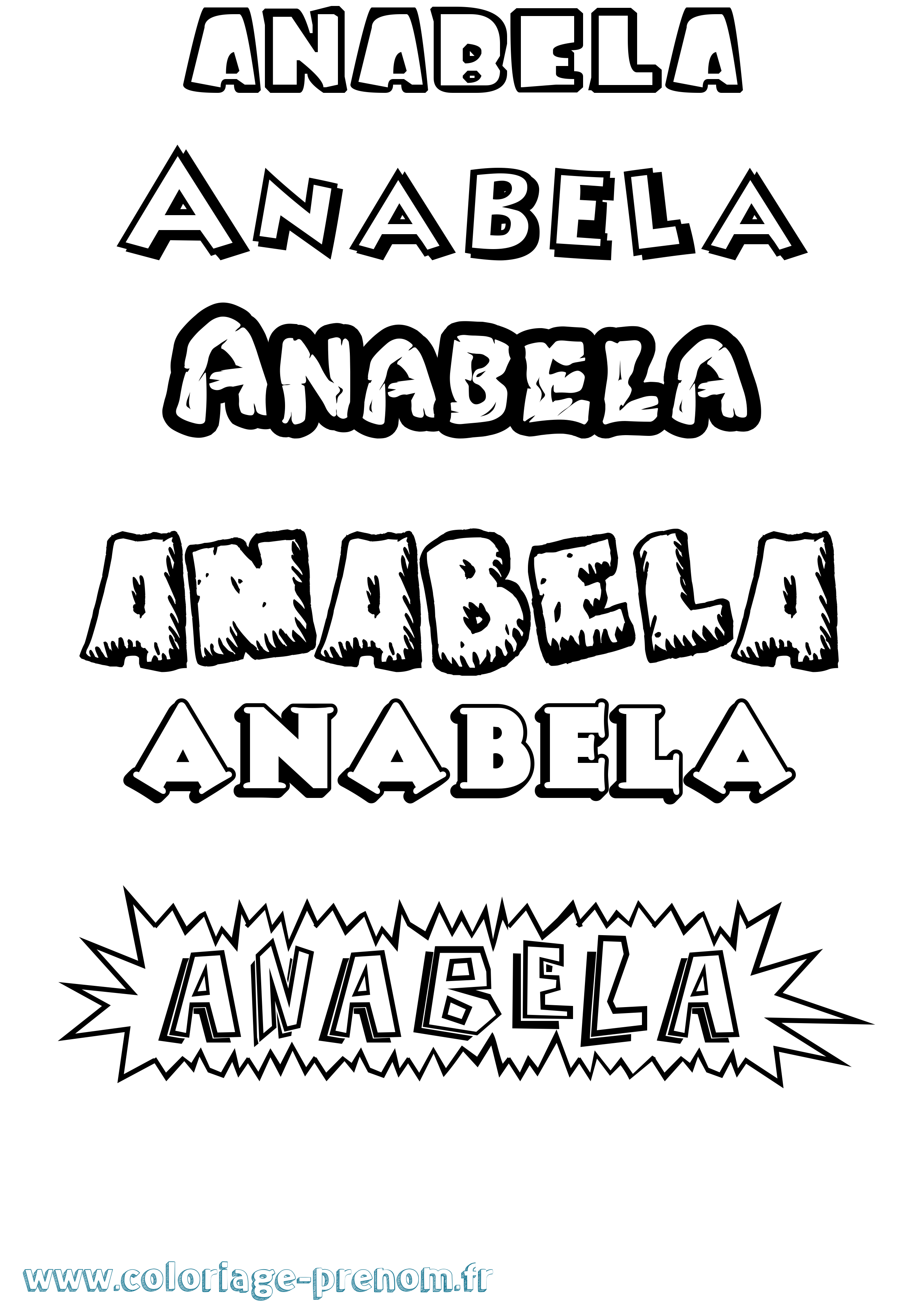 Coloriage prénom Anabela Dessin Animé