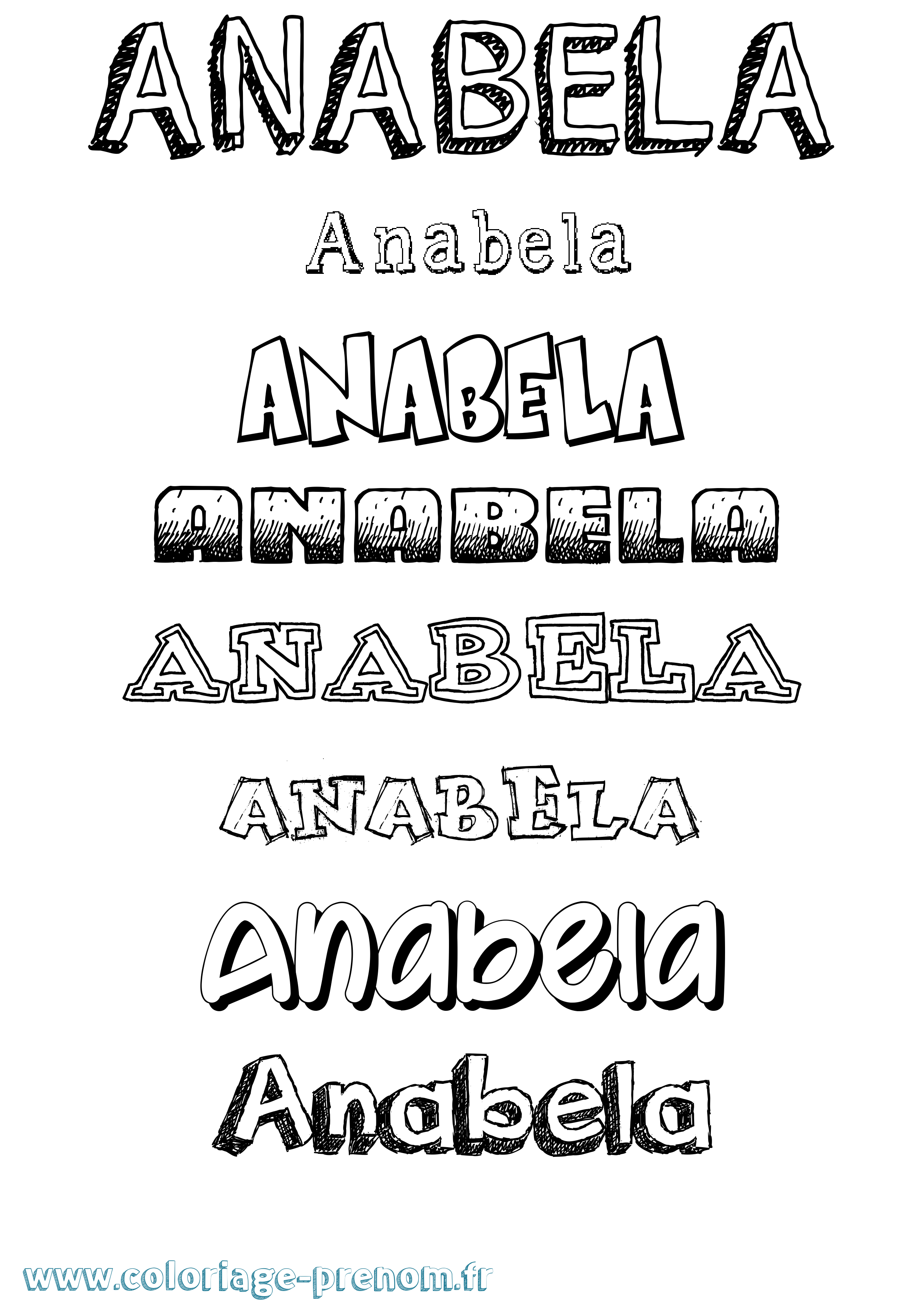 Coloriage prénom Anabela Dessiné
