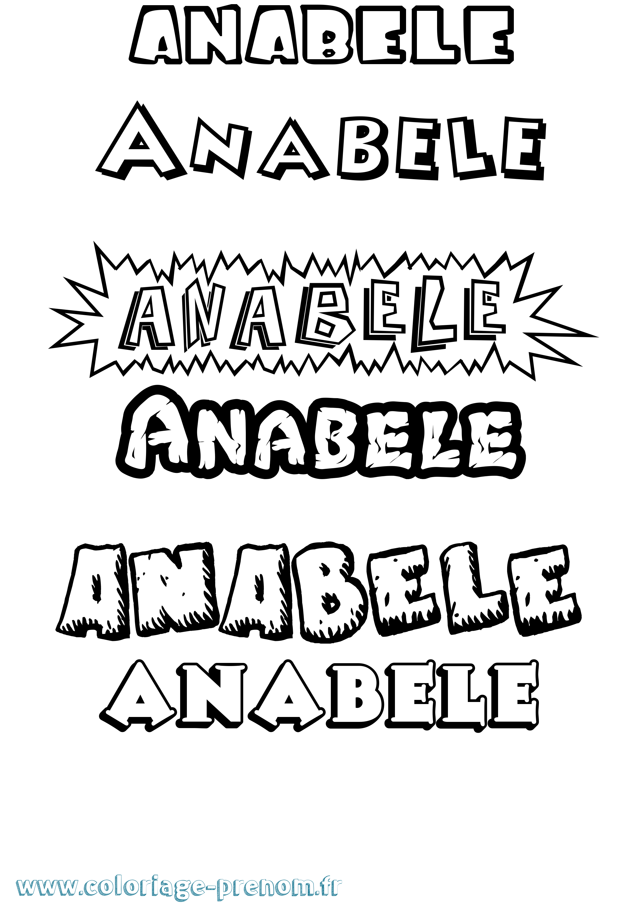 Coloriage prénom Anabele Dessin Animé