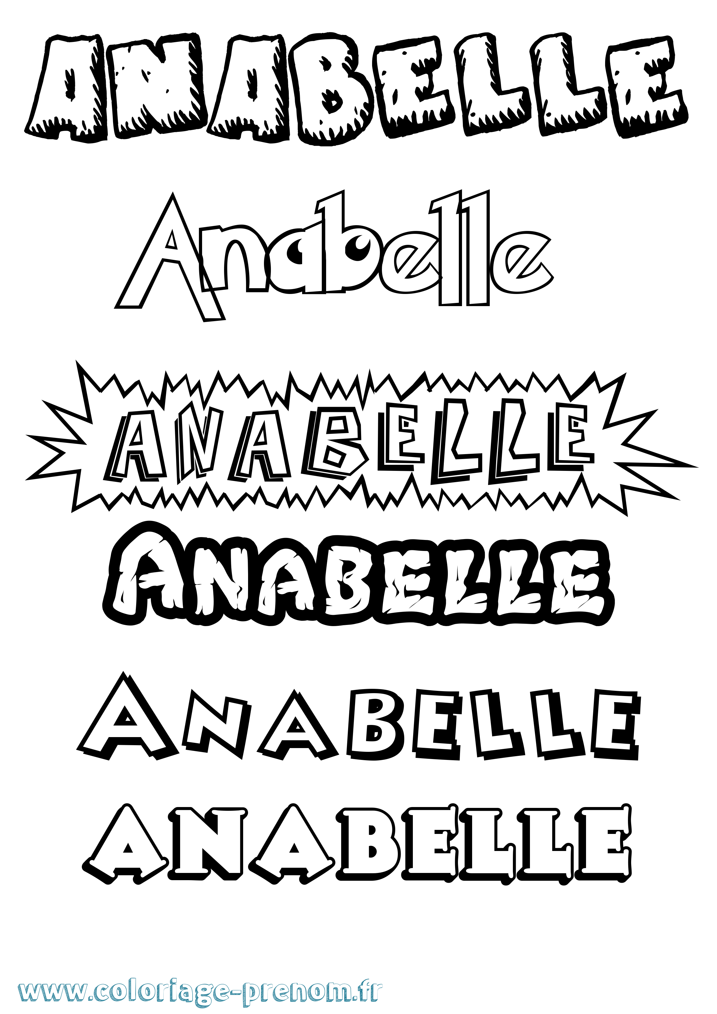 Coloriage prénom Anabelle